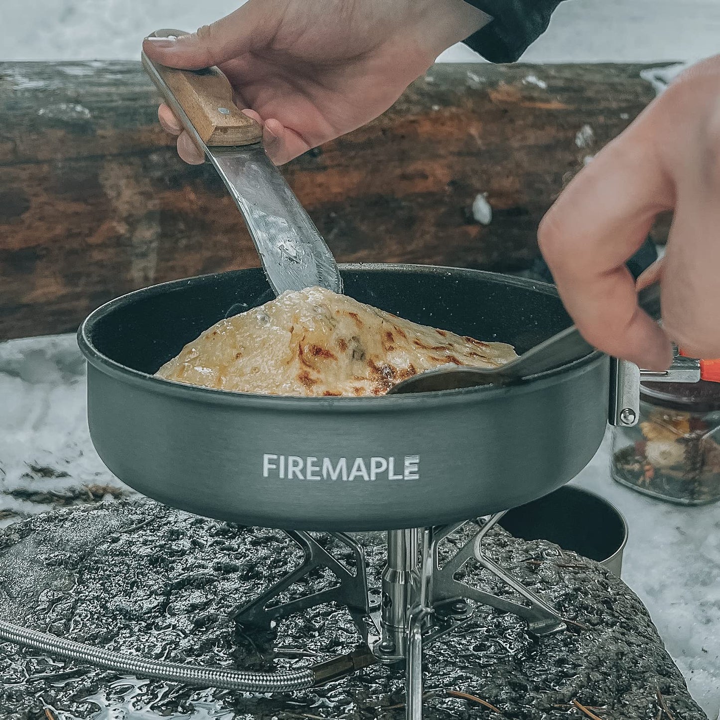 Fire-Maple Feast Outdoor Camping Cookware Set, Portable Stackable Camping Pots and Pans Set with Kettle, Compact Camping Cookware Mess Kit for Hiking, Fishing and Backpacking