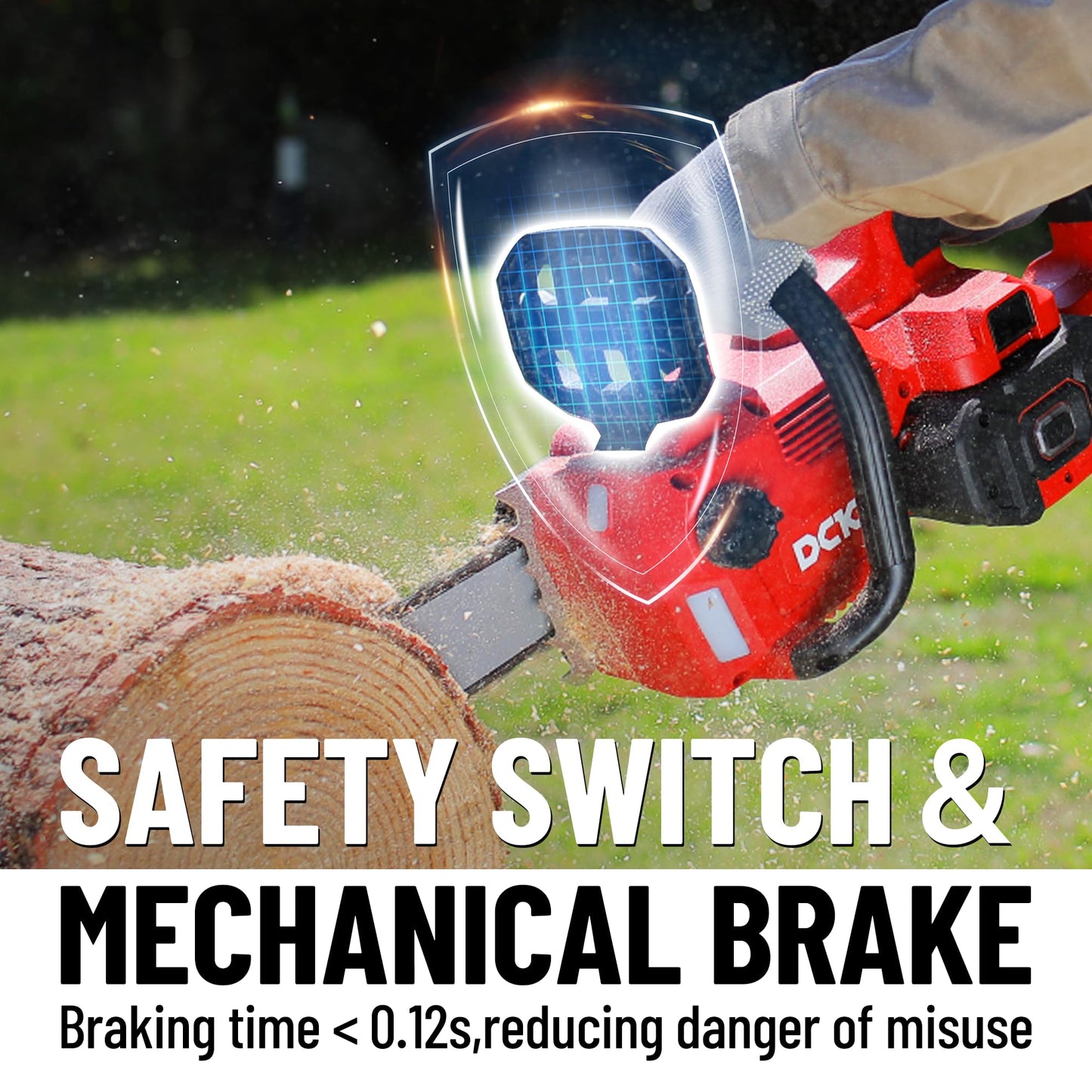 DCK 58V Cordless Chainsaw Electric Brushless Chain Saw, 16 Inch Battery Powered Chainsaw with 4.0Ah Battery and 5A Charger for Wood Cutting, Light Felling, Limbing, Firewood, Pruning (KDCS58161BDM)