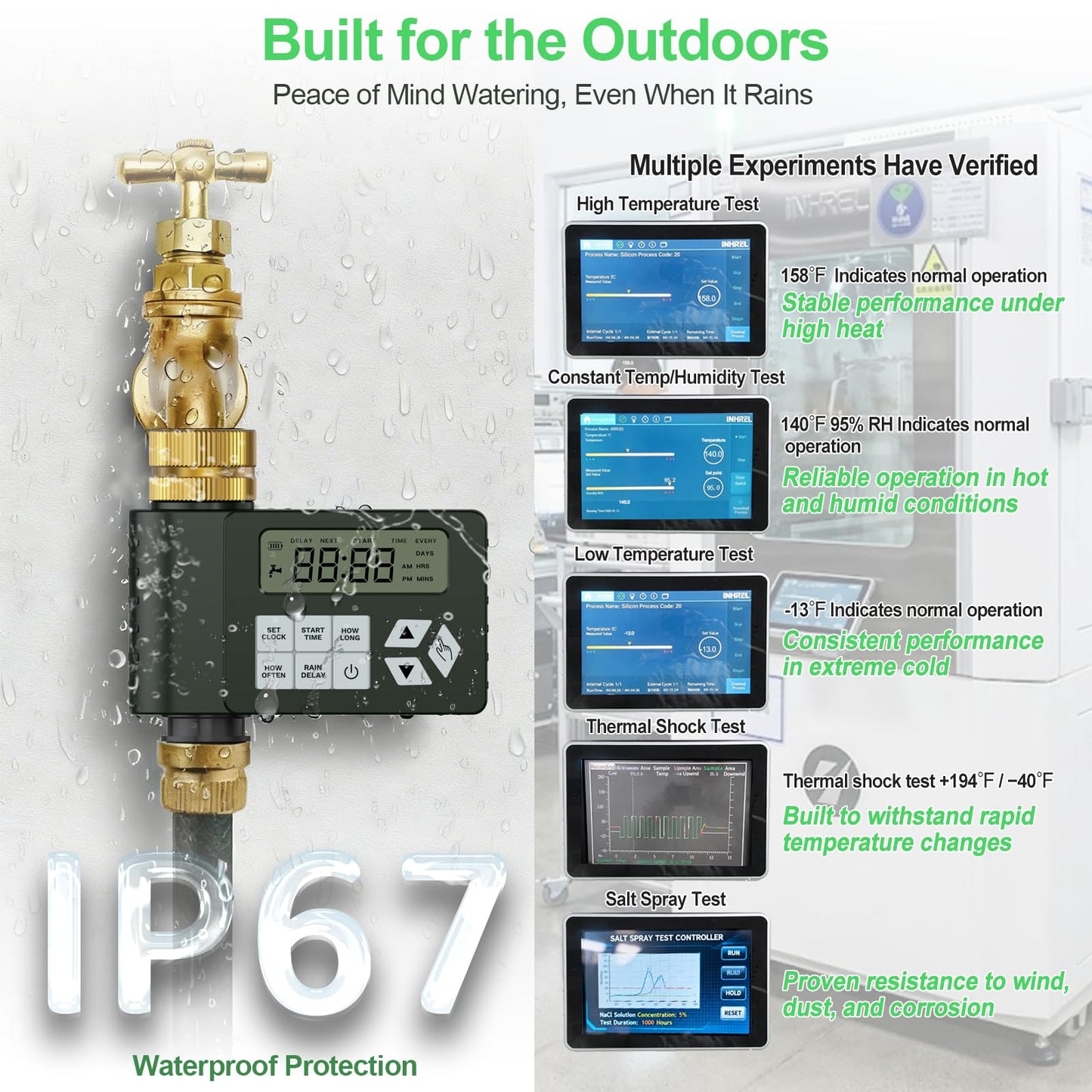 Hose Faucet Water Timer for Outdoor Garden with Brass Inlet, Ortis Programmable Sprinkler Timer with Rain Delay/Manual/Automatic Mode, IP67 Leak-Proof Design for Lawn Yard, 1 Outlet