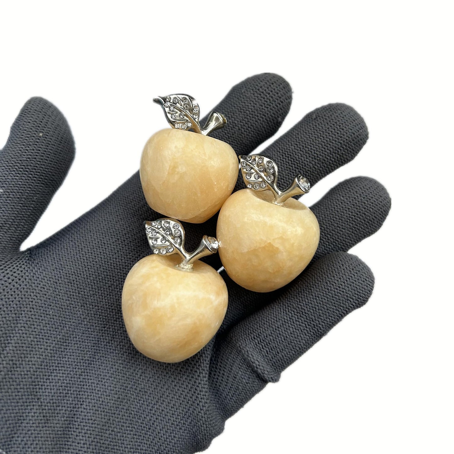 Sunshcat Natural Yellow Jade 1.18 Inchs Apple Crystal and Healing Stone Statues,Room Decoration Christmas Decorations Thanksgiving Gifts Office Gifts Collectibles