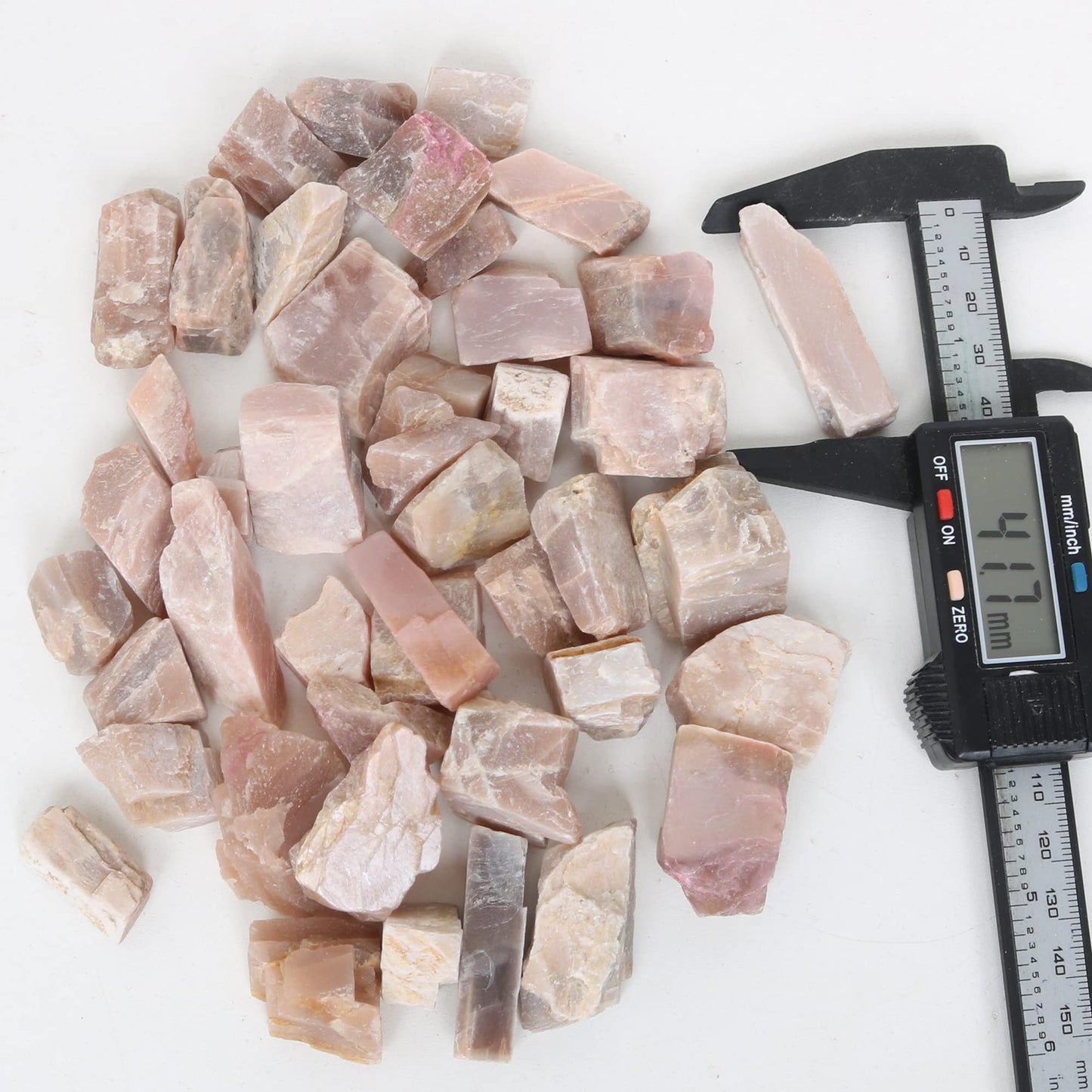 REAL-GEMS Natural Raw Healing Crystals Rough Stones for Tumbling, Cabbing, Polishing, Wire Wrapping, Wicca & Reiki Crystal Healing, Mix Gemstones,7 Chakra (Bi Color Moonstone)