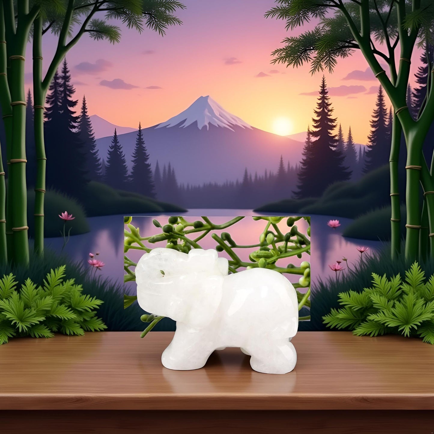 SquarezhenBo Elephant Ornament, Elephant Statue, Jade Stone Handcraft Natural Green Jade Stone Elephant Statue Decor Toys in Hand Home Décor Accents Sculptures (White)