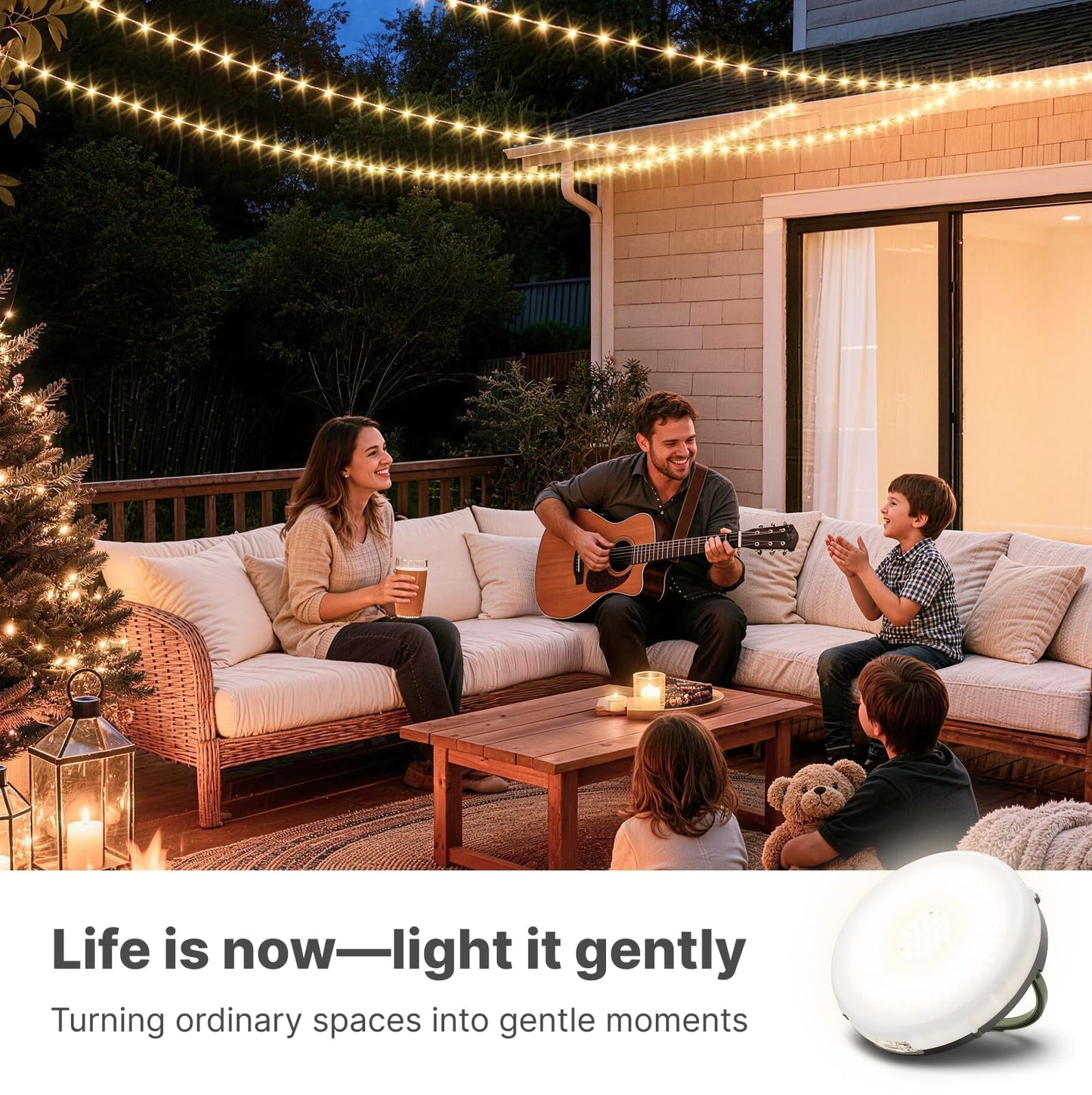 OGERY Solar Camping String Lights, 5400mAh/ 49.2FT/ 11 Modes Rechargeable Camping Lights Outdoor/Indoor, 4-in-1 Quick Storage Fairy Tent Lights Portable LED Lamp for Patio Yard Party Decor Essentials