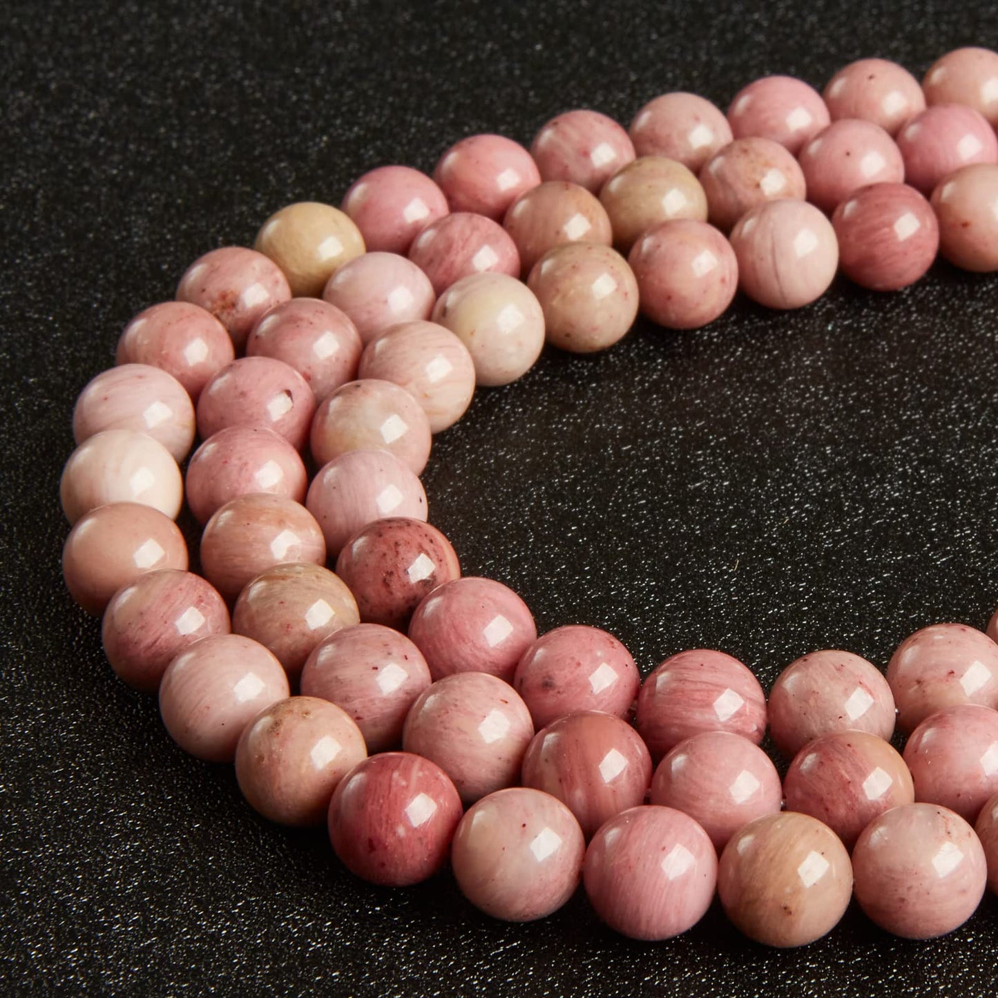 60pcs 6mm Rhodonite Beads Natural Gemstone Beads Round Loose Beads for Jewelry Making