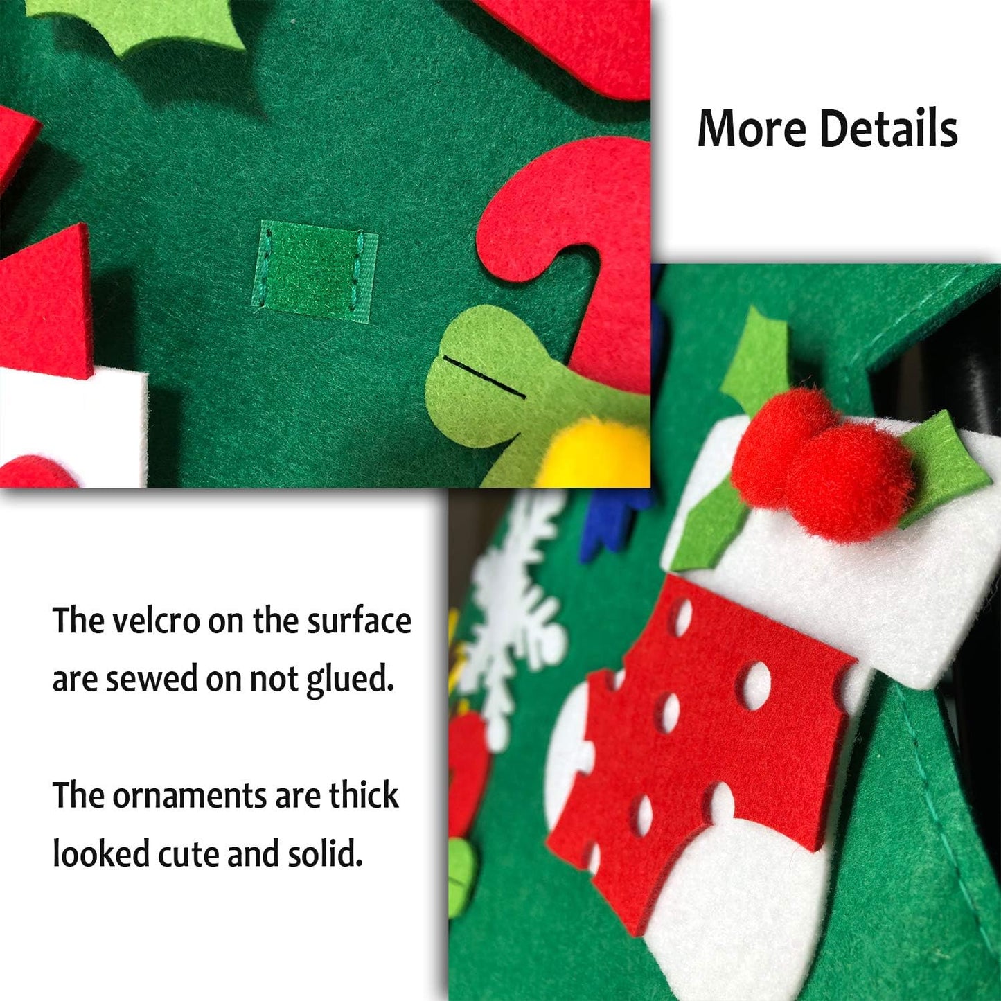 Fayoo DIY Felt Christmas Tree for Toddlers, Montessori Xmas Gift for Kids Wall Hanging Decorations Educational Art with 30pcs Ornaments