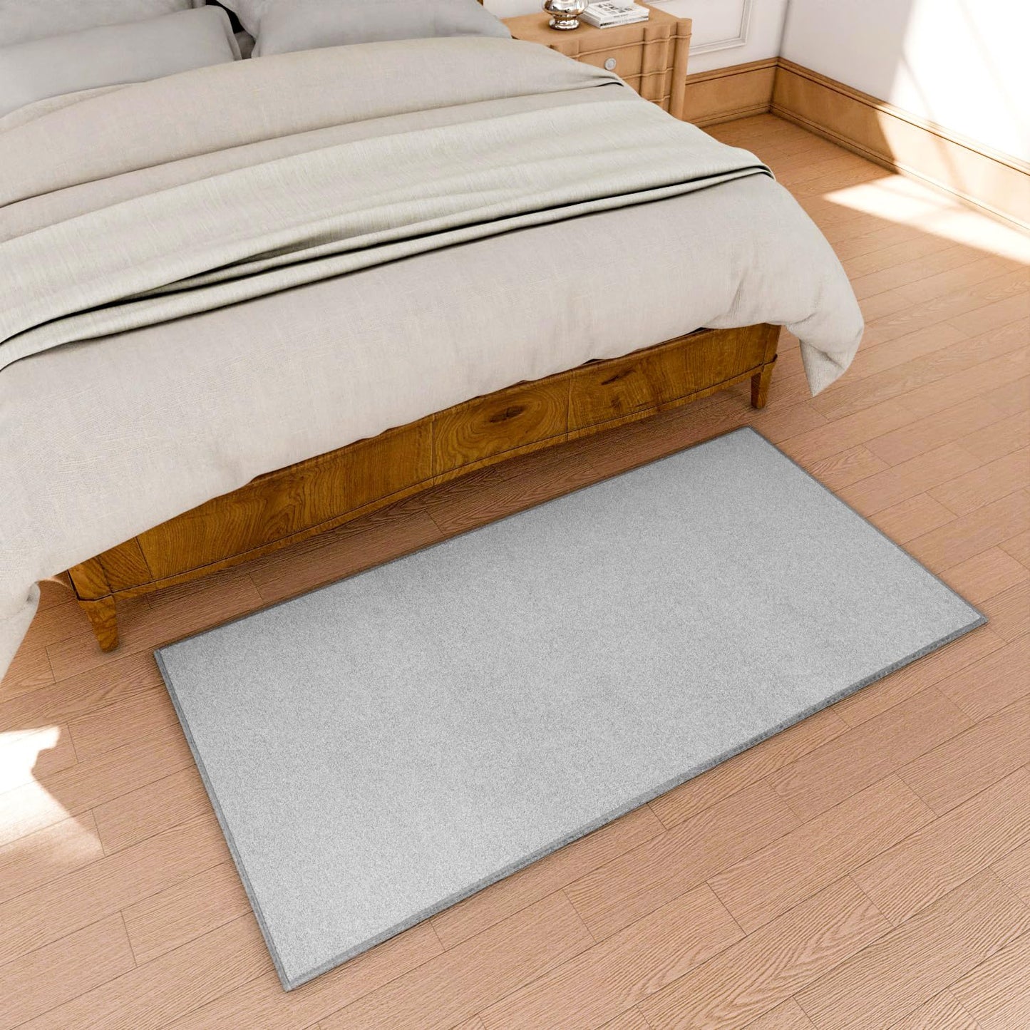 Area Rug with Non Slip Rubber Backing, Washable Soft Floor Carpet for Living Room, Kitchen, Entryway Indoor, Bedroom, Laundry, Low Pile Area Rugs, Solid Color with Pointillism Style, 3 * 5 ft Grey