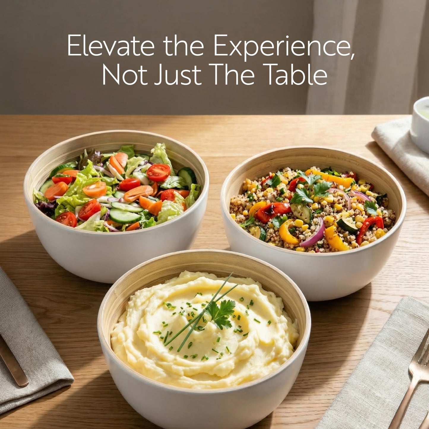 Restaurantware Salad Bowl 1 Pack 50.7 oz Bamboo Serving Dish Greaseproof Freezer-Safe Bowl Handcrafted Round for Hot/Cold Foods