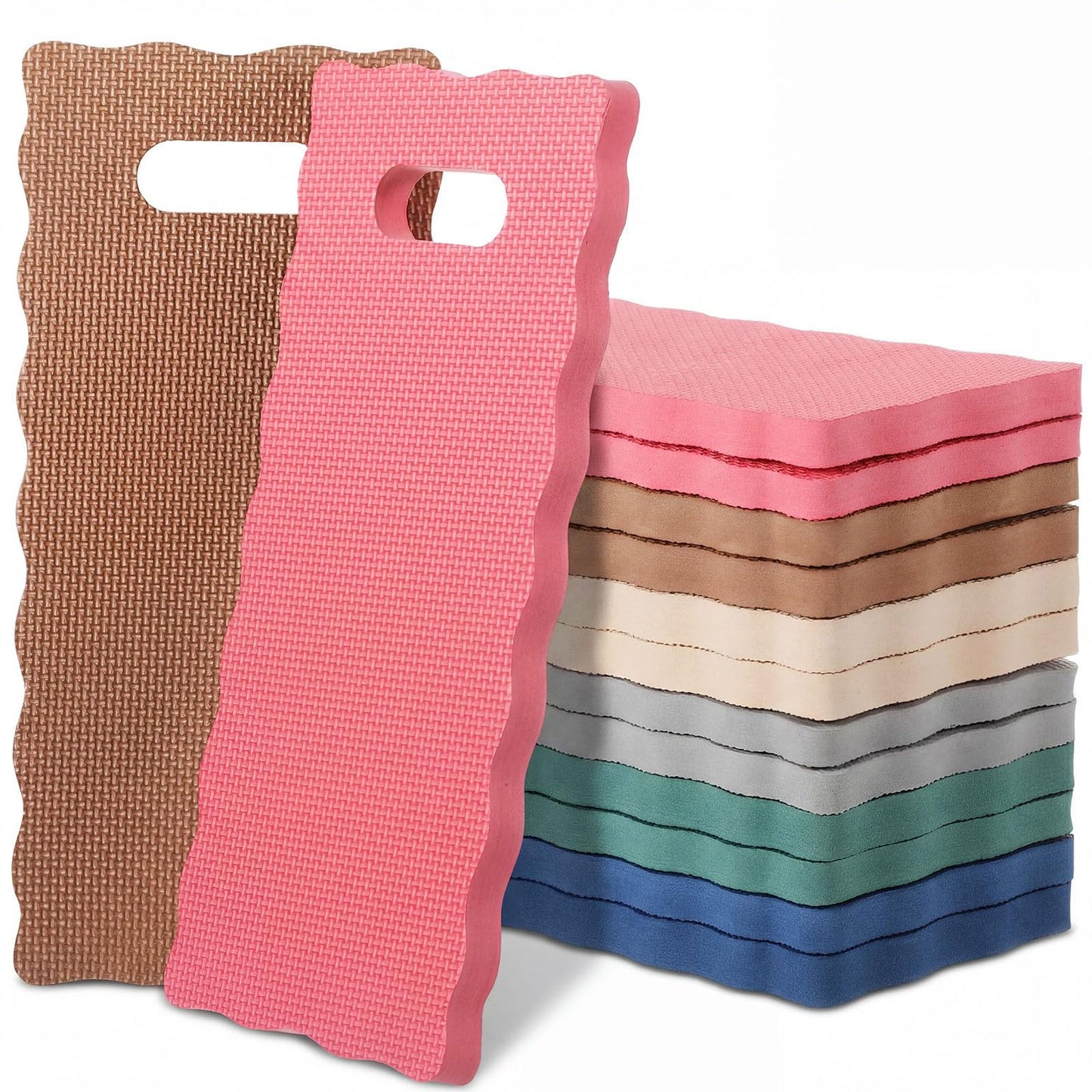 Woanger 12 Pcs Garden Kneeling Mat Foam Knee Mat Gardening Waterproof Knee Cushion for Baby Bath Seat Floor Yoga Exercise Seating Praying Work Classroom, 15.7 x 7 x 0.8 Inch (Morandi)