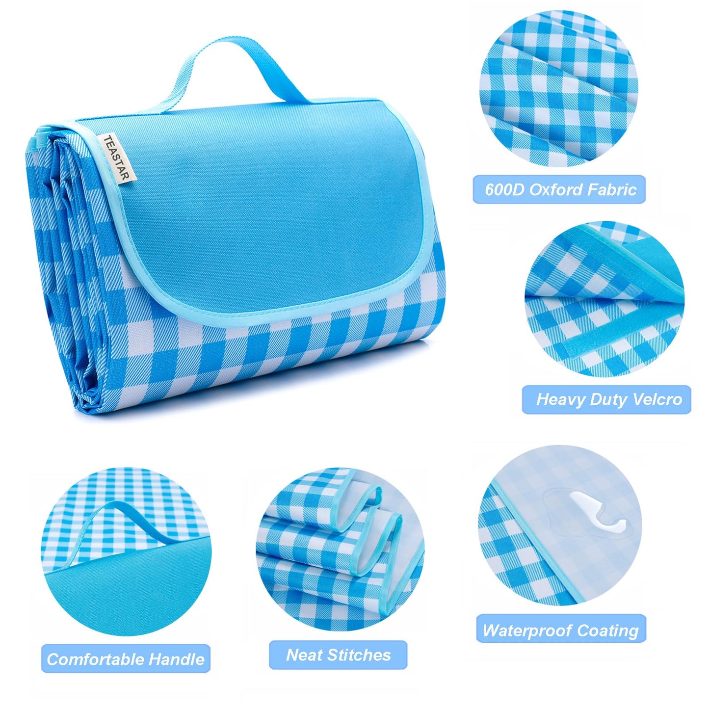 Beach Blanket Waterproof Sandproof Extra Large Beach Mat Sand Free Picnic Blanket Waterproof Foldable Large Outdoor Blanket With Carrying Strap For Grass, Sand, Camping, Hiking, Travel, Festival