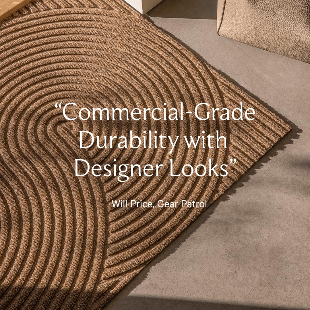 HEYMAT Sand Front Door mat, Indoor Outdoor entryway Rug Waterproof, Modern Scandinavian Home Decor, Non-Slip, Fall Doormat, 2x3 Washable Rug - Beige