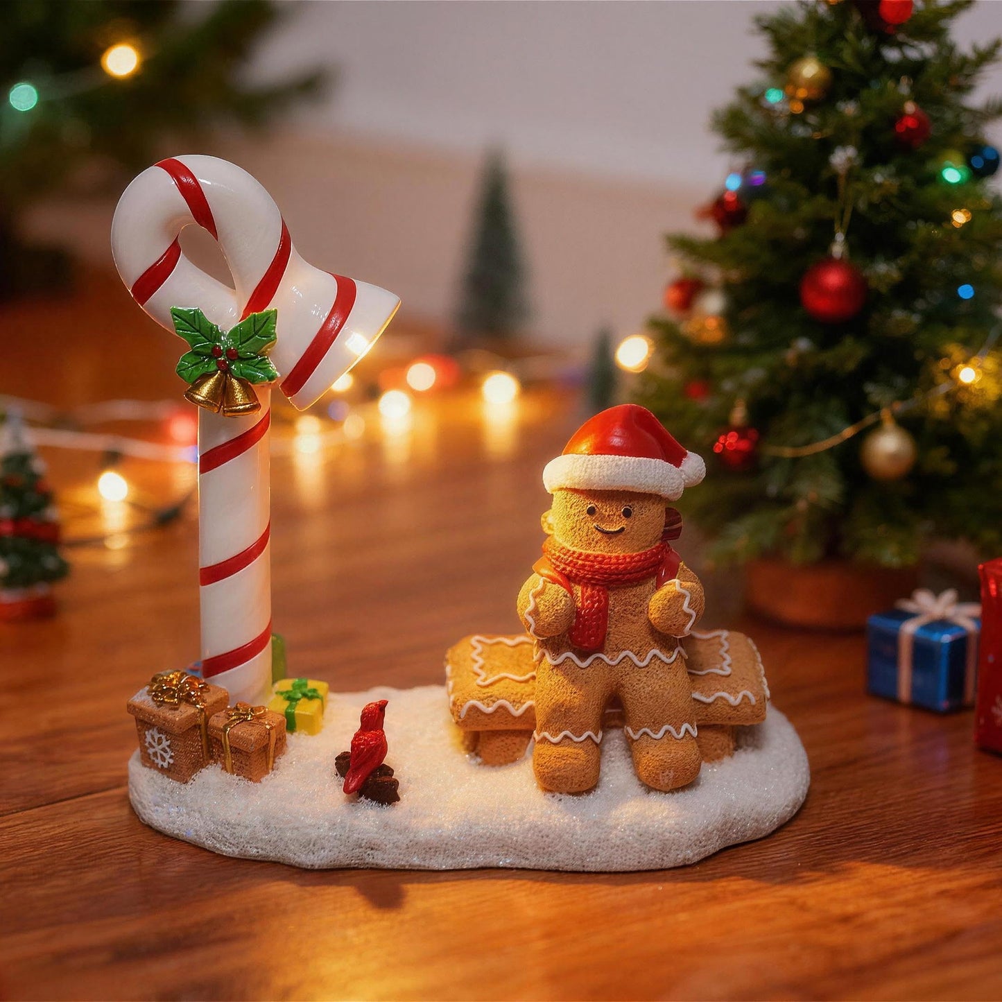 YOQUATE Christmas Gingerbread Man Decorations Indoor Home Decor Christmas Gingerbread Man Figurines Winter for Table Top Centerpiece Fireplace Decor Cute Decoration Gift（GB）