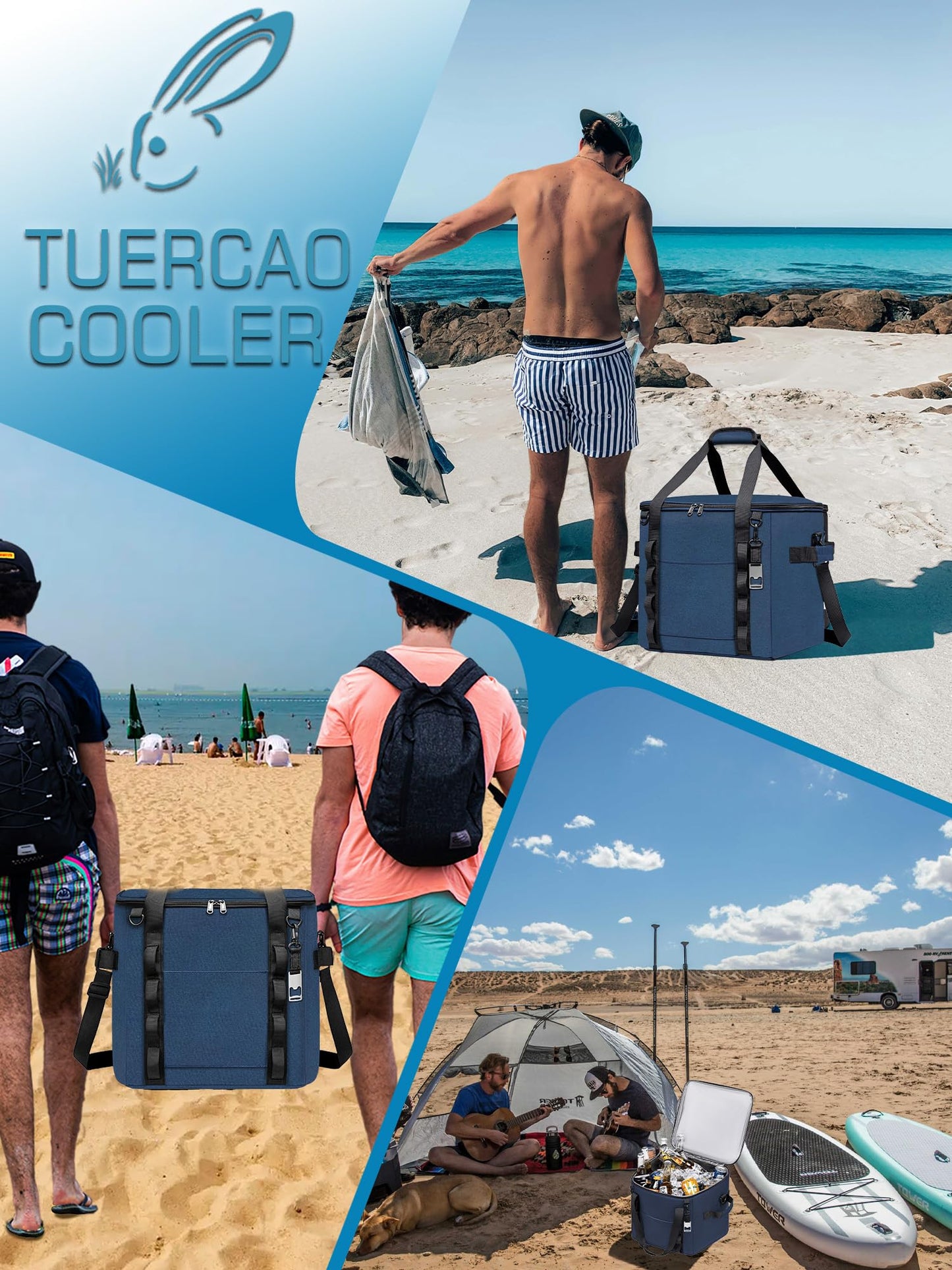 TuErcao Soft Cooler Bag, 9"x9"x9" 20 Cans Leakproof Insulated Small Ice Chest for Travel Beach Camping Picnic, Lightweight Portable Collapsible Cooler Box with Shoulder Strap for Car, Light Grey