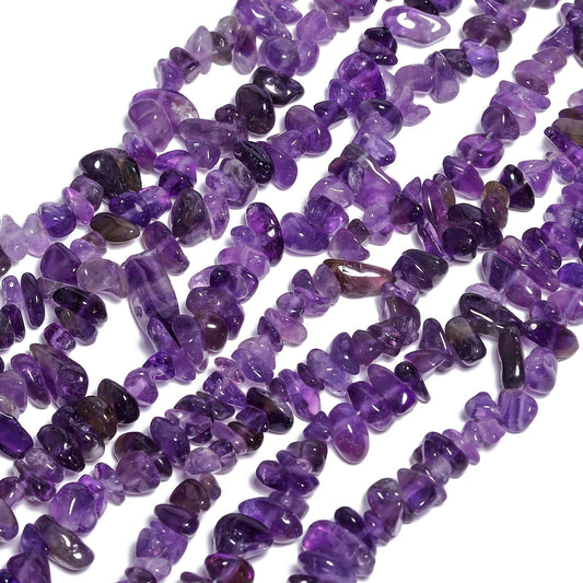 NITOPUPU 30in Amethyst Natural Chip Stone Beads 5-8mm About 230pcs, Irregular Drilled Purple Bead for Bracelets Jewelry Making Supplies for Adults, DIY Crafts.
