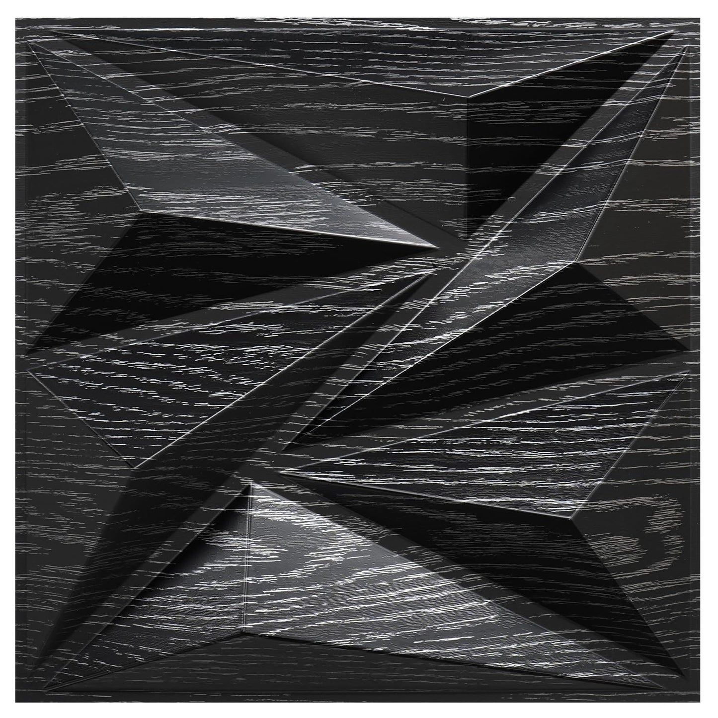 STICKGOO 3D Wall Panels for Interior Wall Decor, Black Wood Diamond Design Accent Wall Panels, 12''x12'' Modern Decorative Wall Panels for Living Room, Bedroom, Office, 33 Pack