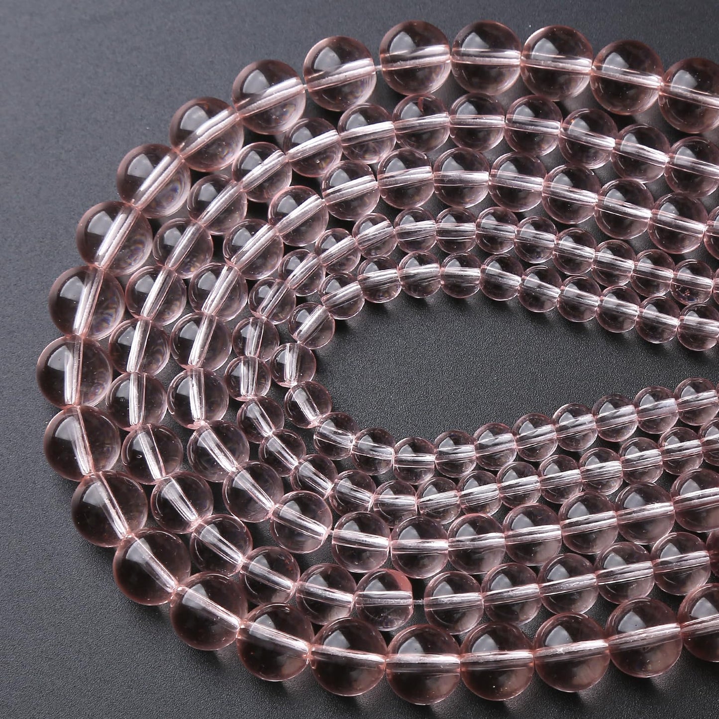 ZXYMLZI 36pcs 10mm Pink Crystal Glass Beads Round Loose Spacer Beads for Jewelry Making DIY Bracelet Necklace Healing Power Stone Beads (Pink Crystal Glass, 10mm)