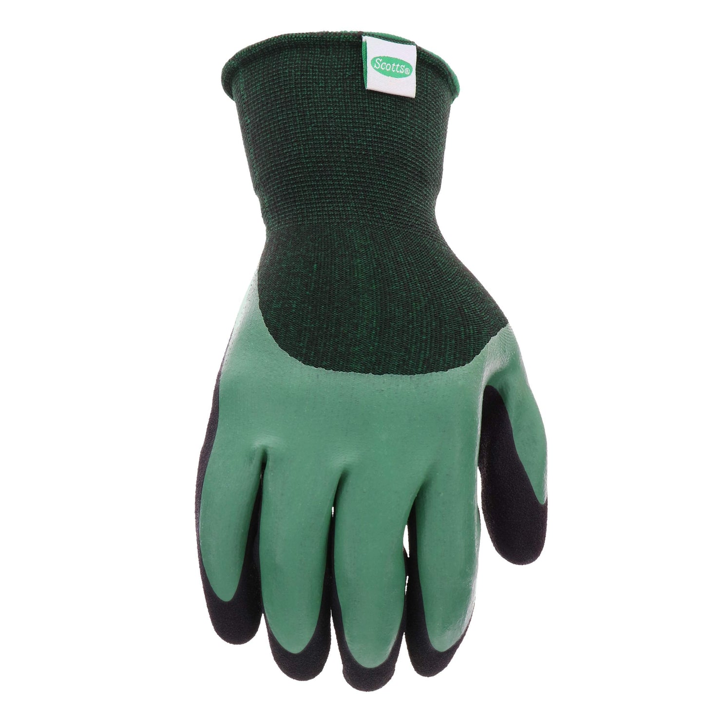West Chester Scotts Men's Doubled Dipped Latex Work Gloves, Water Resistant, Excellent Grip, Abrasion Resistant, Green/Black, Large, (SC30602/L)