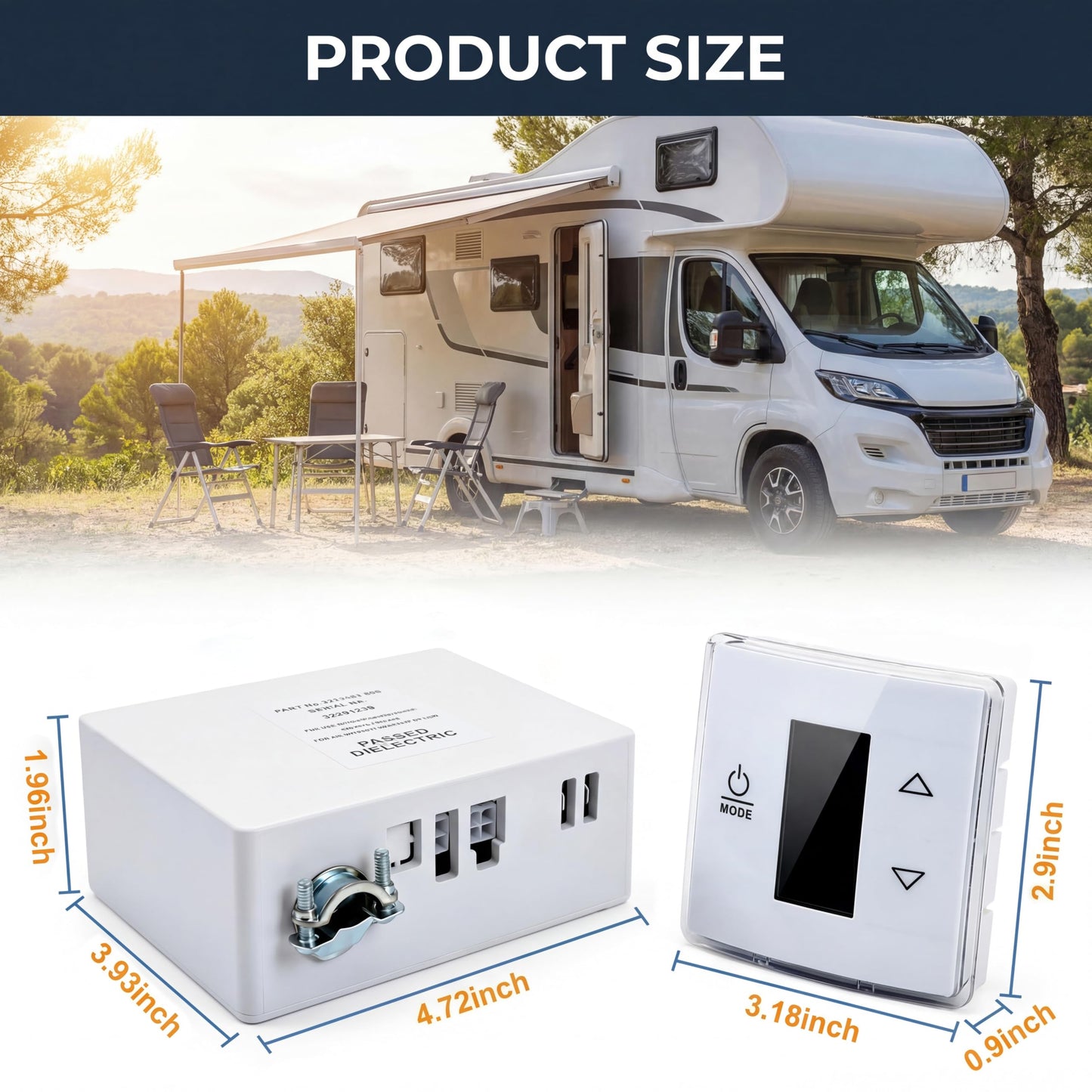 Sorello RV Wall Thermostat & Relay Box - Heat/Cool Control for Dometic RV/Camper Air Conditioner 3316230.700 3316230.000 White Wall Thermostat
