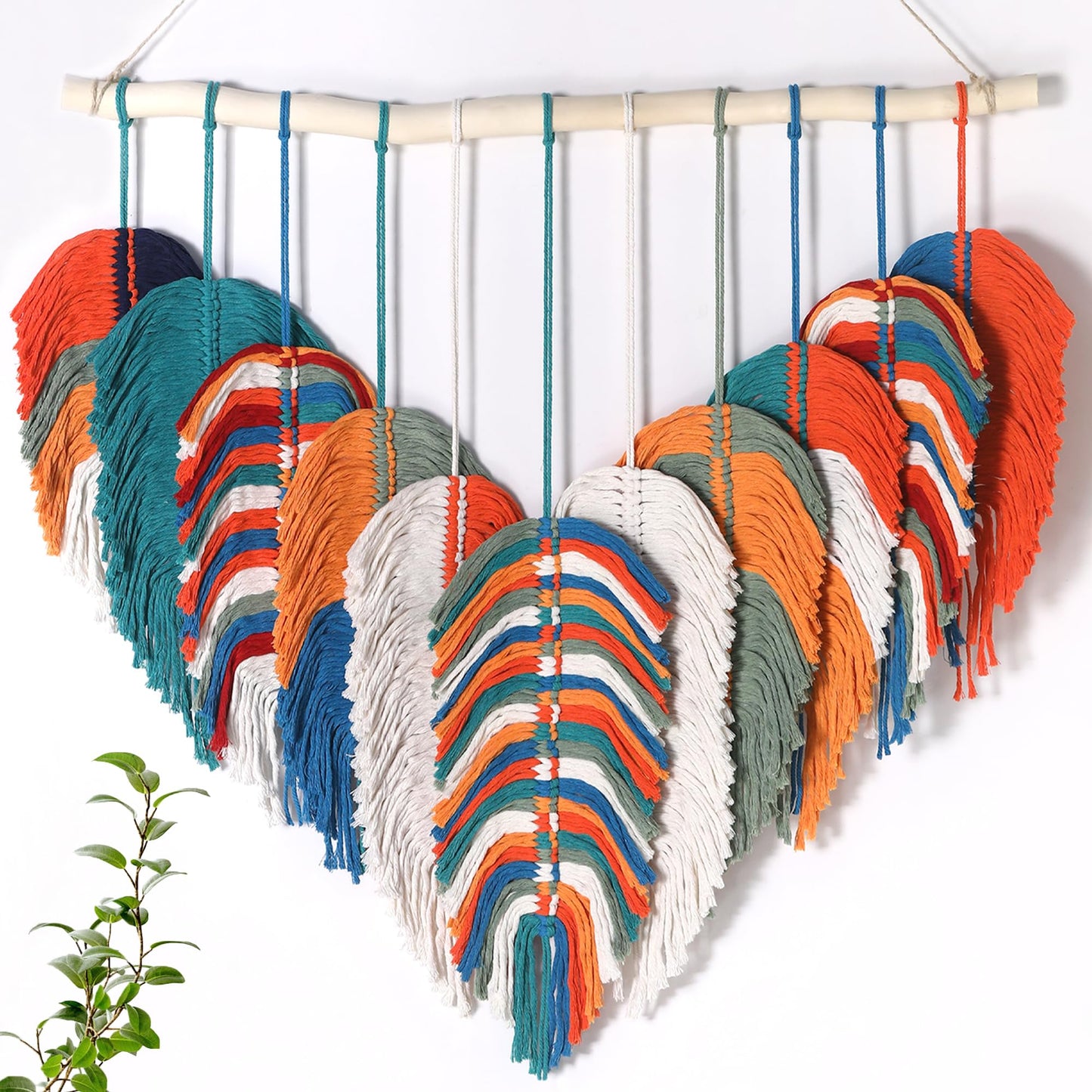Amestrina Boho Tapestry for Bedroom, Boho Wall Decor for Bedroom, Large Wall Art for Living Room, Macrame Wall Hanging，Wall Tapestry for Living Room (Orange)