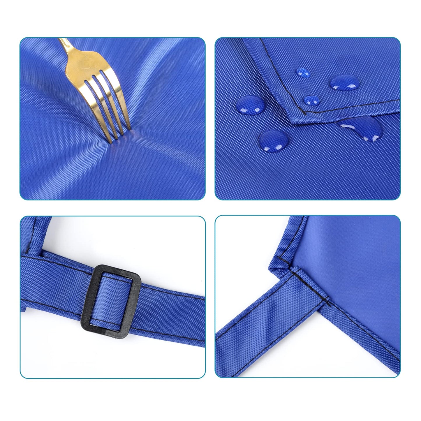 2 Pack Waterproof Rubber Vinyl Apron 40 Inch Chef Aprons for Men Heavy Duty Chemical Work Apron Extra Long Grilling Aprons with Adjustable Bib Apron for Dishwashing Lab Butcher Cooking Kitchen Blue