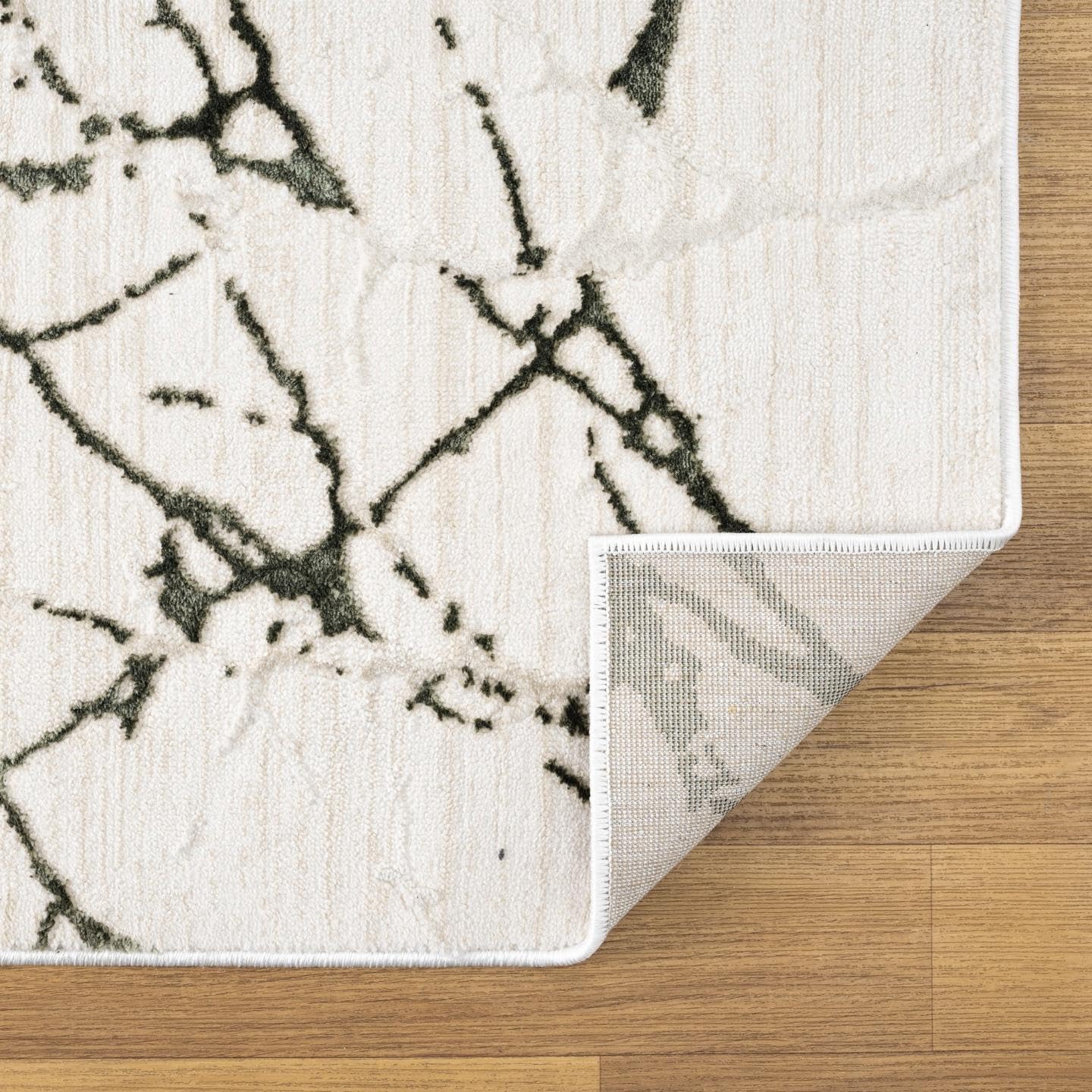 LUXE WEAVERS Modern Abstract Nature Cream Green 5x7 Area Rug, Non-Shedding Carpet