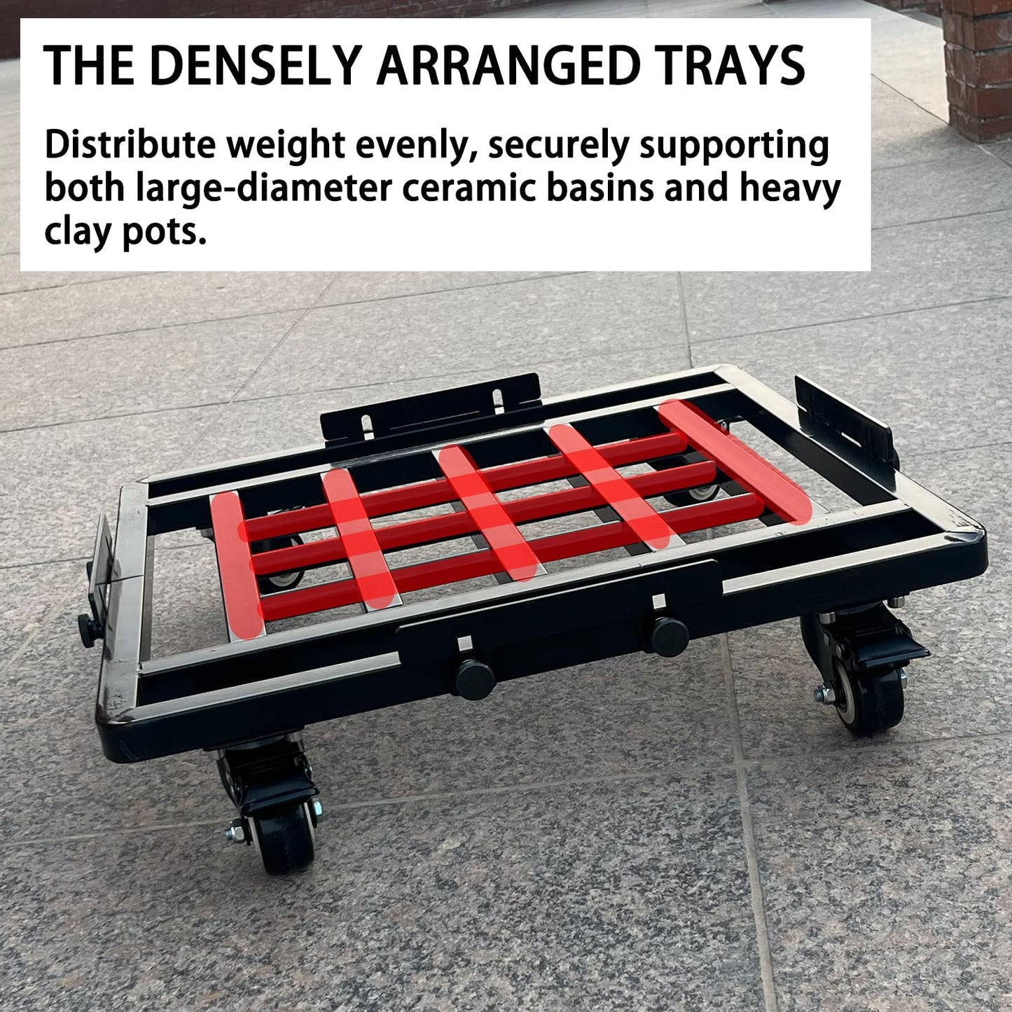 22" Plant Caddy with Wheels Heavy Duty, Metal Rolling Plant Mover Stand Indoor Outdoor, with Lockable Caster Wheels, Large Plant Pots, Parasol Stands and Bases or Plant Stand
