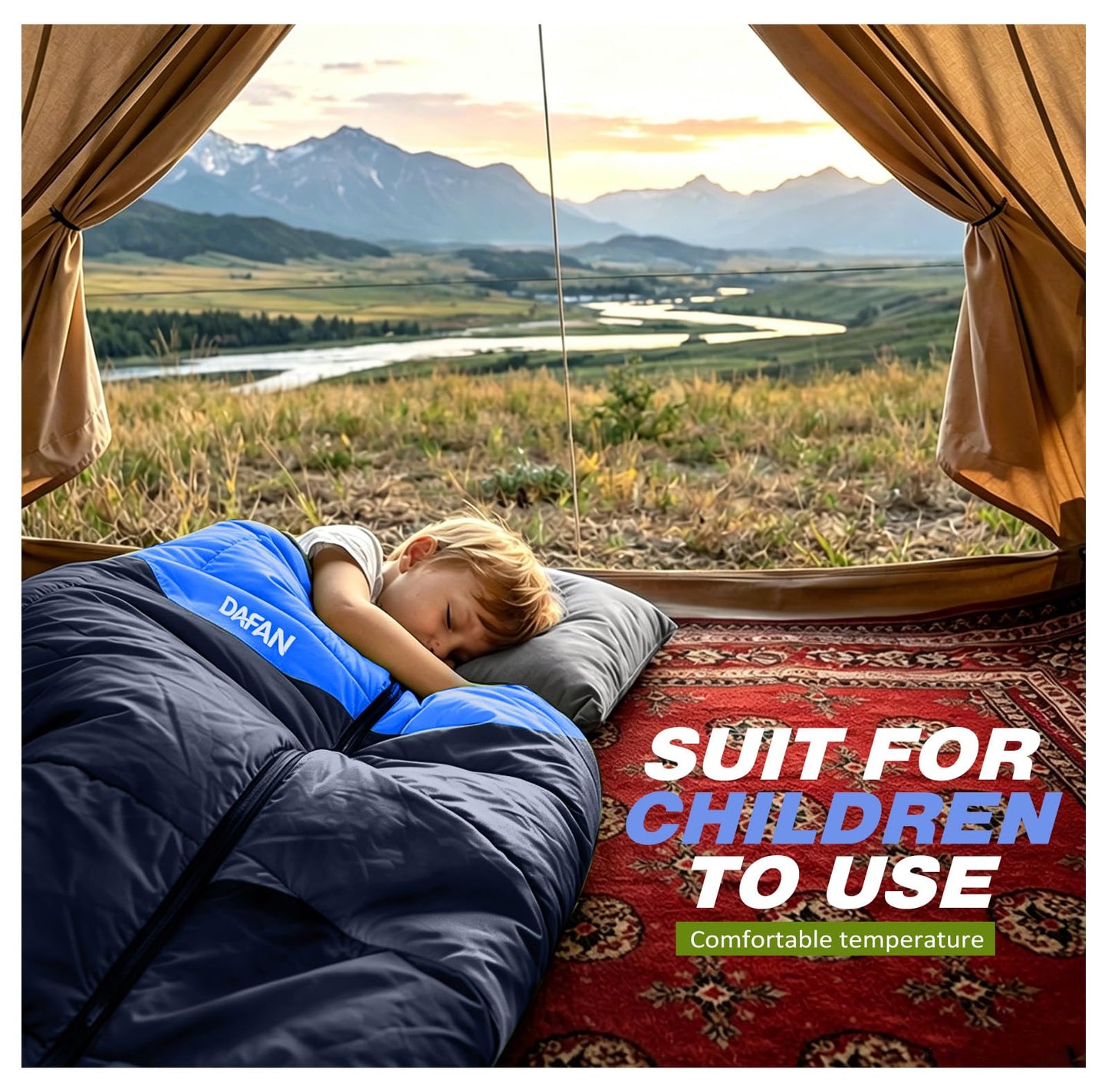 Lightweight Sleeping Bag for Adults, 3-Season Waterproof Backpacking Sleeping Bags with Compression Sack, Comfort Temp 50–68°F, Portable Camping Essential Gear for Travel, Hiking, Outdoor, Indoor