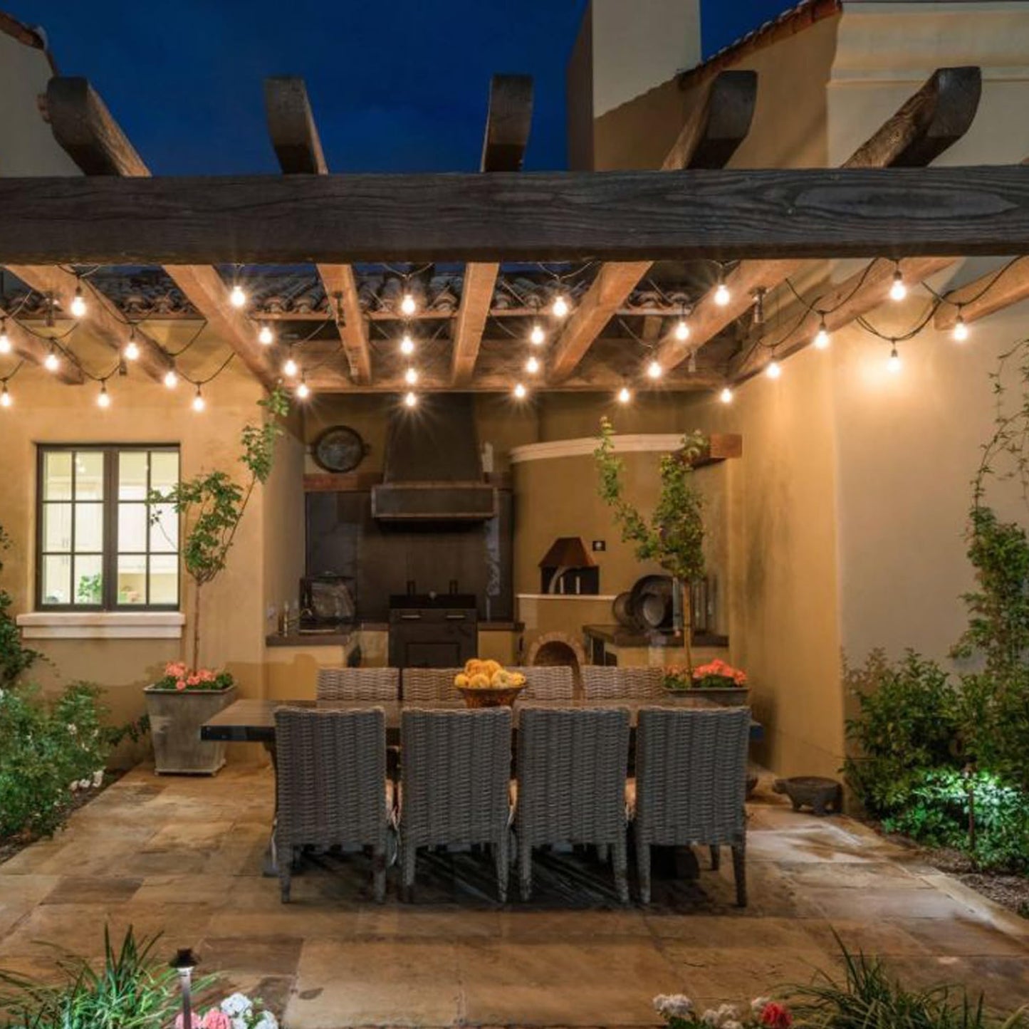 Banord Outdoor String Lights, 50FT Waterproof Patio Lights with 1W Dimmable LED Bulbs, Hanging String Lights for Outdoor Backyard, Garden, Deck, Porch, Gazebo, Balcony, Camping, Party(Black)