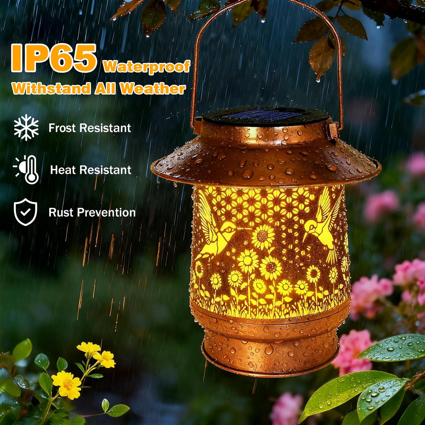 Hummingbird Solar Lanterns Outdoor Waterproof, Birthday Mother's Day Gifts for Women Mom Grandma, Metal Solar Hanging Lights Garden Decor for Yard Patio Lawn Pathway Landscape