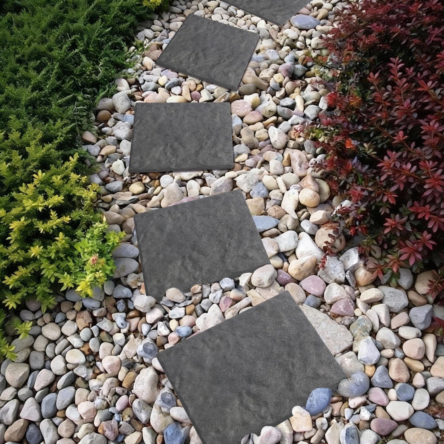 Sekcen 3 Pack Rubber Stepping Stones 15.75”x15.75” Outdoor Garden Walkway Recycled Paving Stones Pavers for Walkways