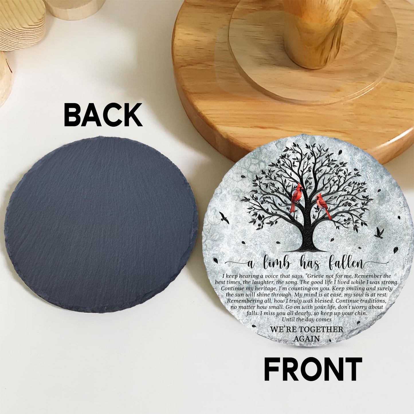 8'' Memorial Garden Stone for Loss of Loved One, Garden Stones in Memory of Loved Ones, Sympathy Gift Mothers Day, Weatherproof Outdoor Memorial Plaques, Remembrance Natural Stone with Stand HS8-8
