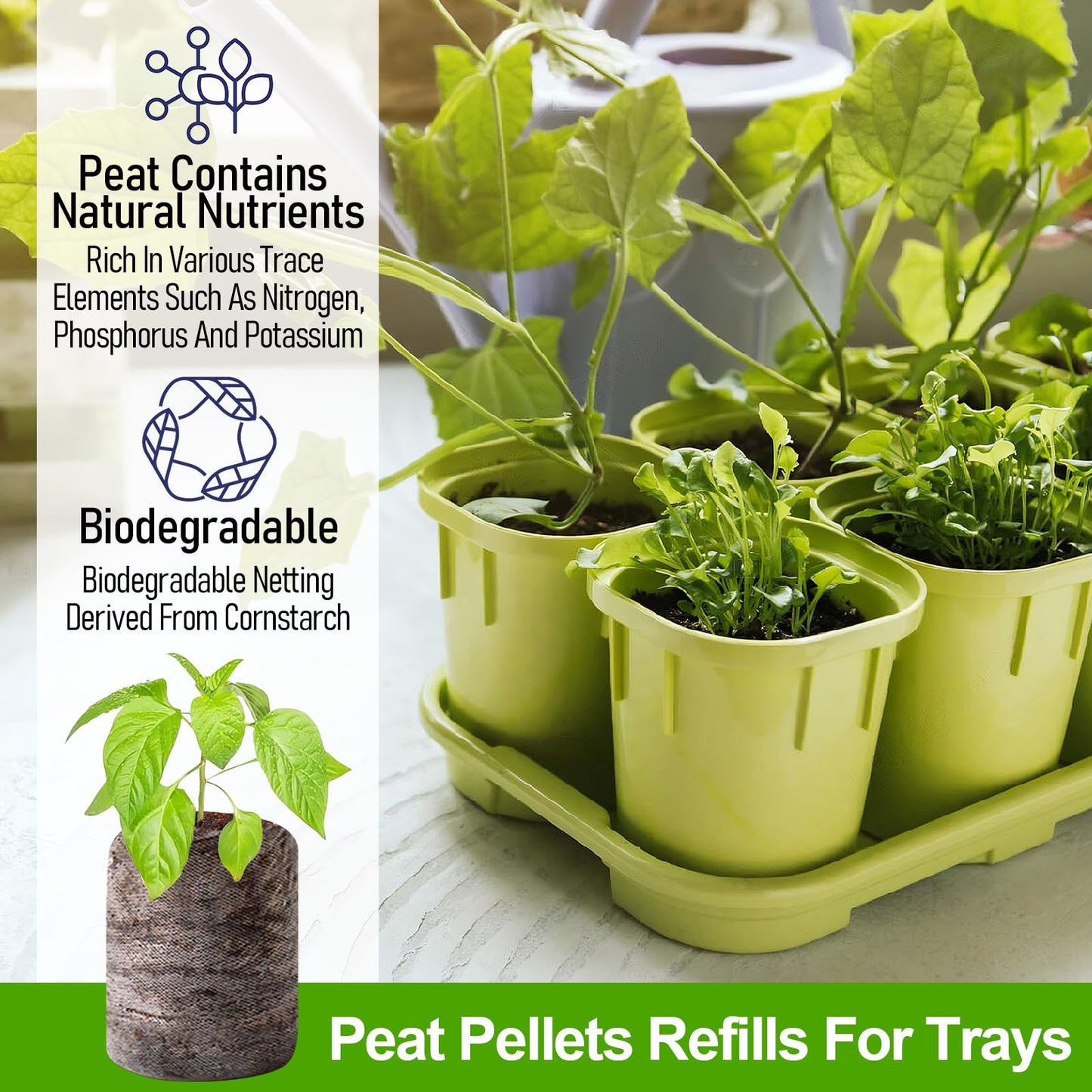 Legigo 100 Pcs 30mm Peat Pellets Seed Starter Soil Pods- Seedling Soil Block Peat Pods for Seed Starting, Compressed Seed Pod Starter Plugs for Garden Plant Cuttings Herb Flower and Vegetables