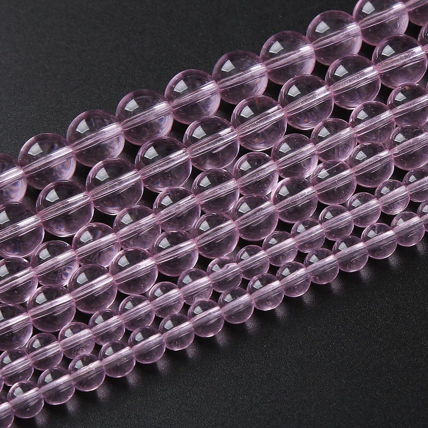 8mm 45pcs Smooth Rose Pink Glass Beads Quartz Crystal Round Loose Beads for Jewelry Making DIY Bracelet Necklace