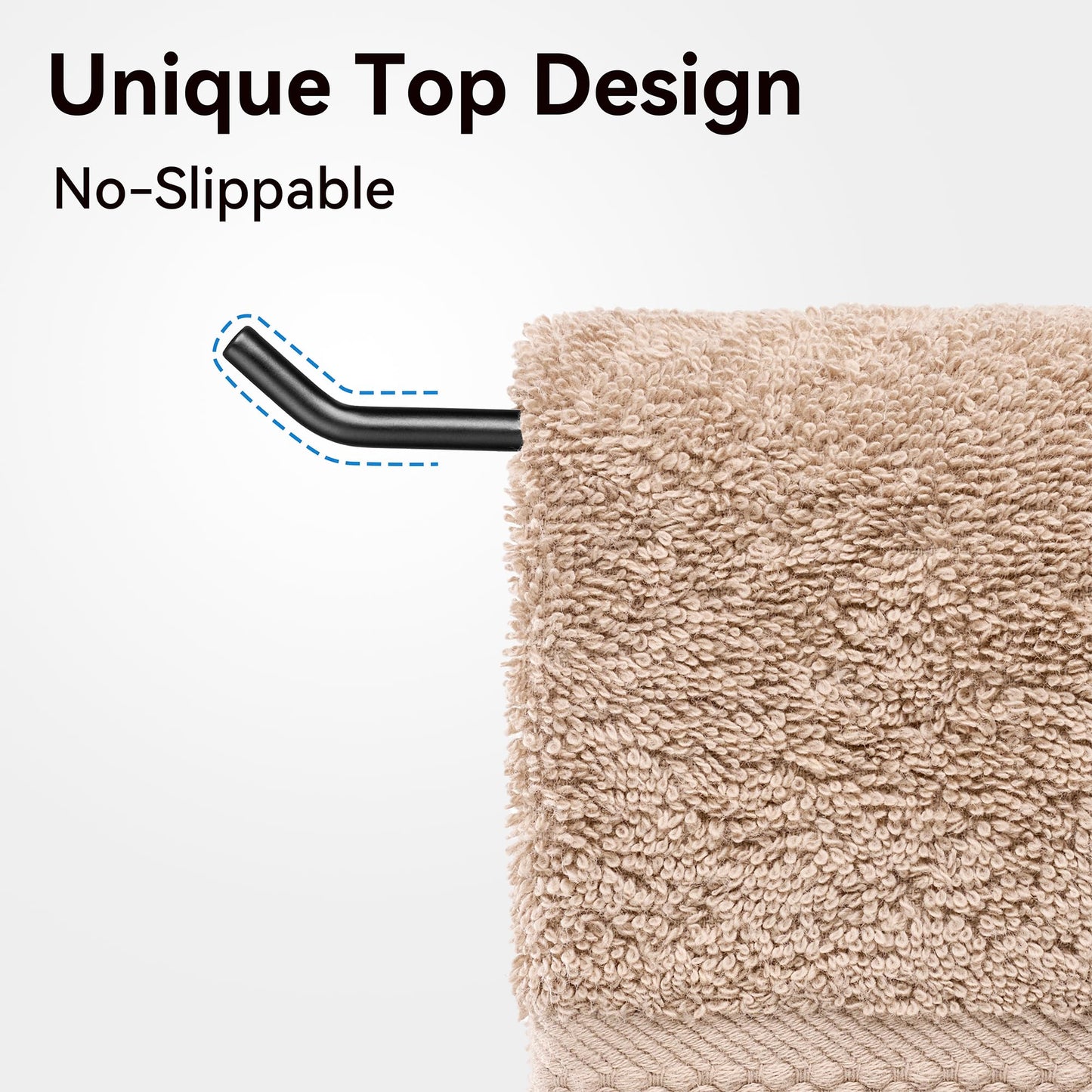 T-Shaped Hand Towel Holder Stand – Countertop Stainless Steel Towel Rack with Non-Slip Base for Bathroom, Kitchen, Vanity, Matte Black