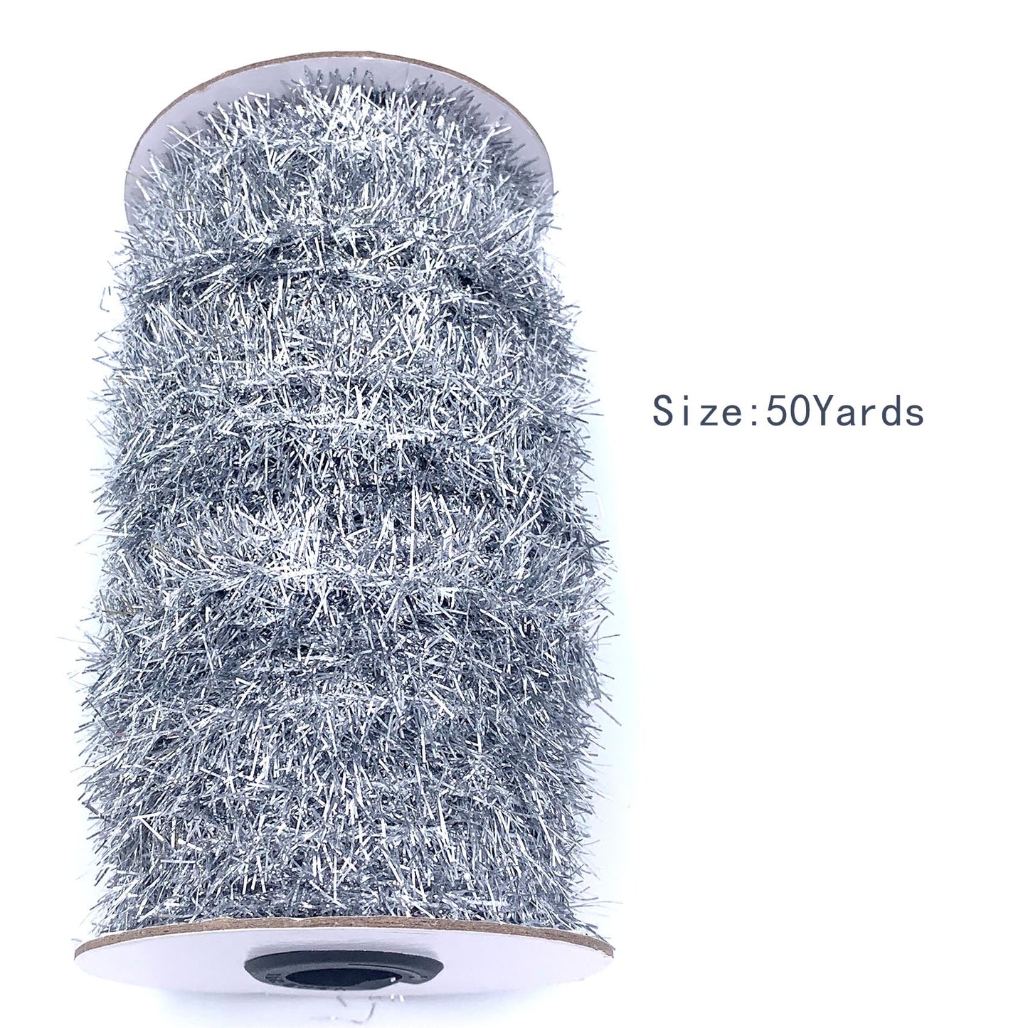 Bituinra 50 Yards Silver Metallic Tinsel Christmas Garland Tinsel Bibbon for Christmas Tree,Wedding Birthday Party Decorations Supplies (Silver)