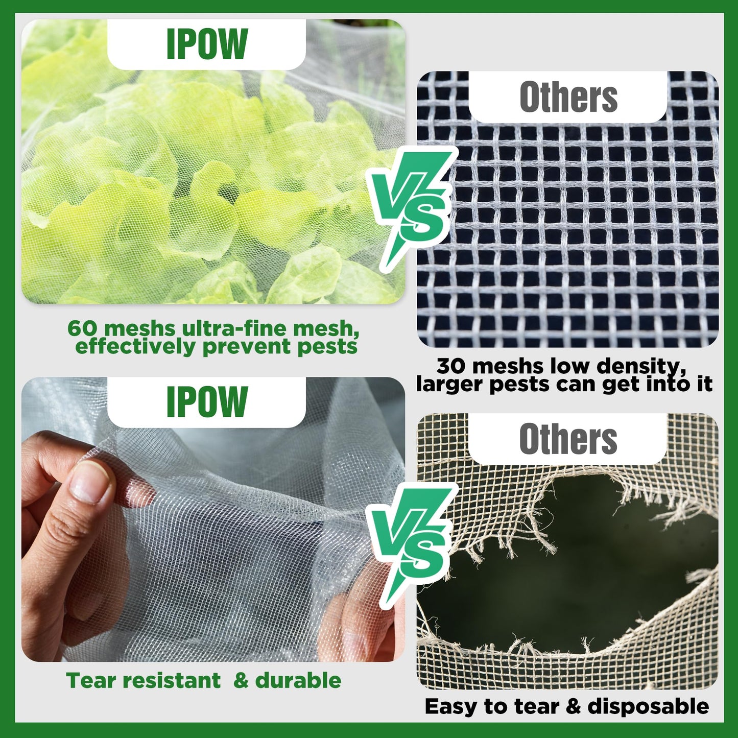 10 X 50FT Garden Mesh Netting Ultra Fine Mesh Netting Pest Barrier for Raised Beds, Mosquito Insect Bug Bird Netting for Blueberry Bushes Strawberry Fruits Vegetables Flowers Plants Cover Protection