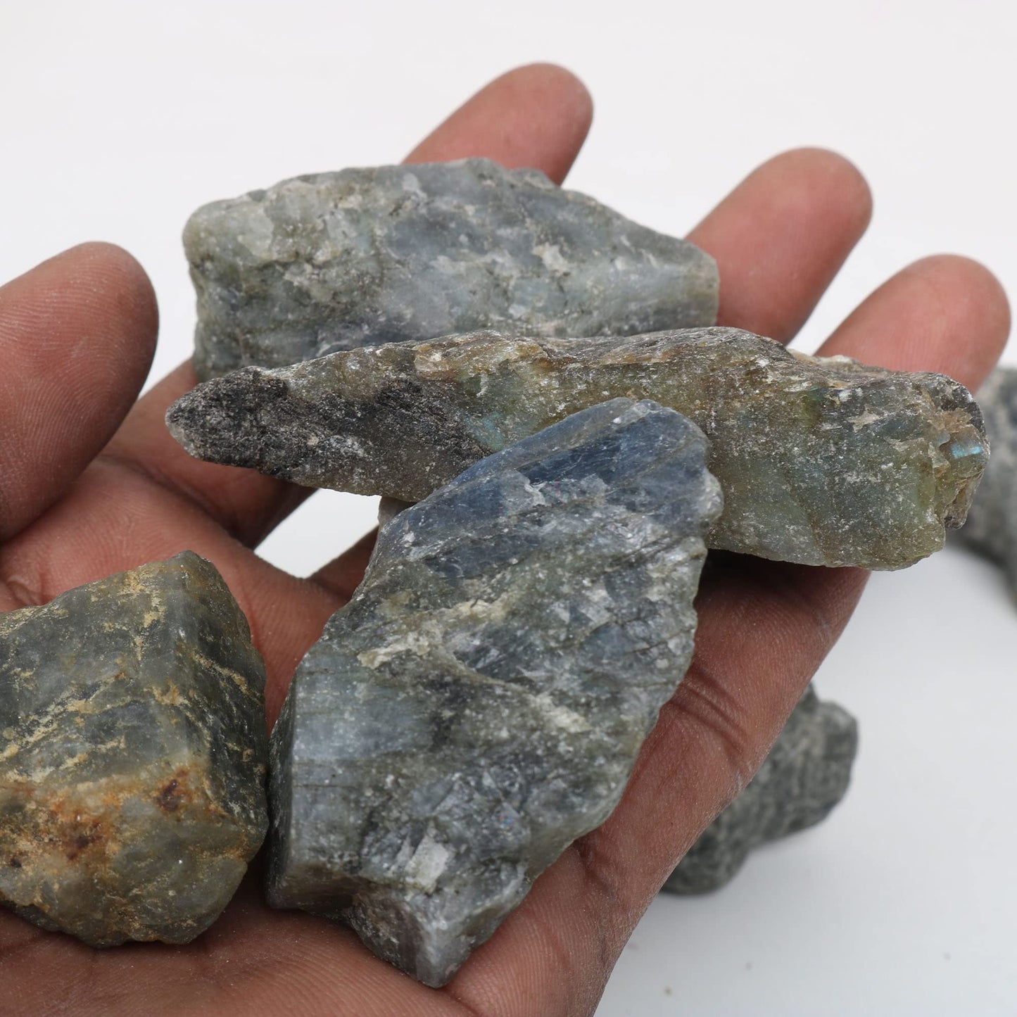 REAL-GEMS Natural Labradorite 1lb lot Raw Healing Crystals Rough Stones for Tumbling, Cabbing, Polishing, Wire Wrapping, Wicca & Reiki Crystal Healing, Mix Gemstones,7 Chakra (Labradorite)