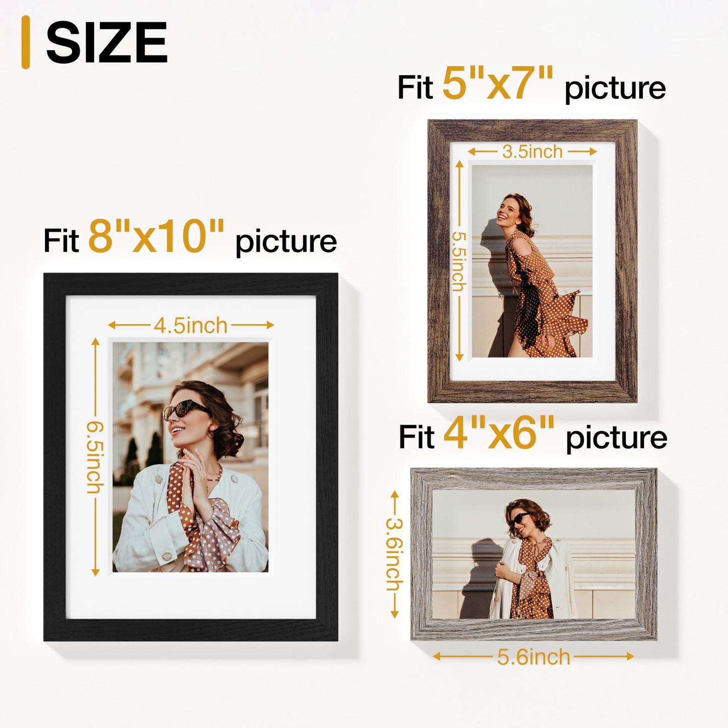 Vittanly 20 Pack Picture Frames Collage Wall Decor, Multi Sizes Including 4pcs 8x10, 8pcs 5x7 and 8pcs 4x6 Photo Frames, Gallery Frame Set for Wall or Tabletop Display, Black, Brown and Dark Grey