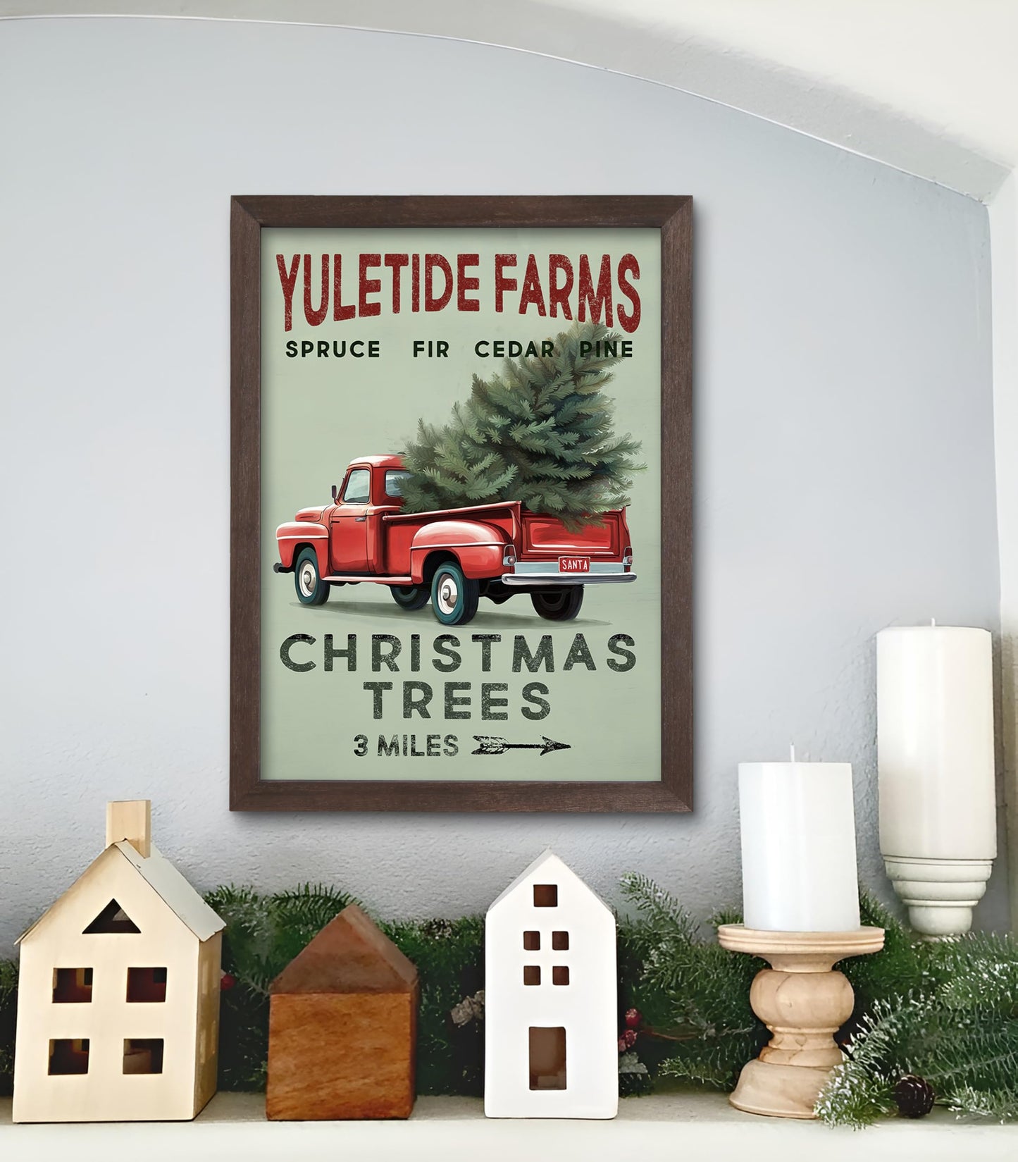 Farmhouse Wall Decor for your Home - 12x16 Rustic Wood Frame with 14 Interchangeable Sayings for the 4 Seasons, Christmas, Easter, Thanksgiving & July 4