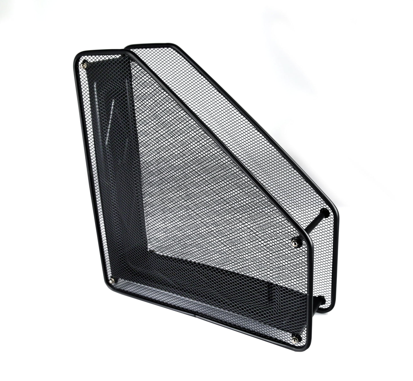 Huron Heavy Duty Magazine Storage Holder, Black Steel Mesh