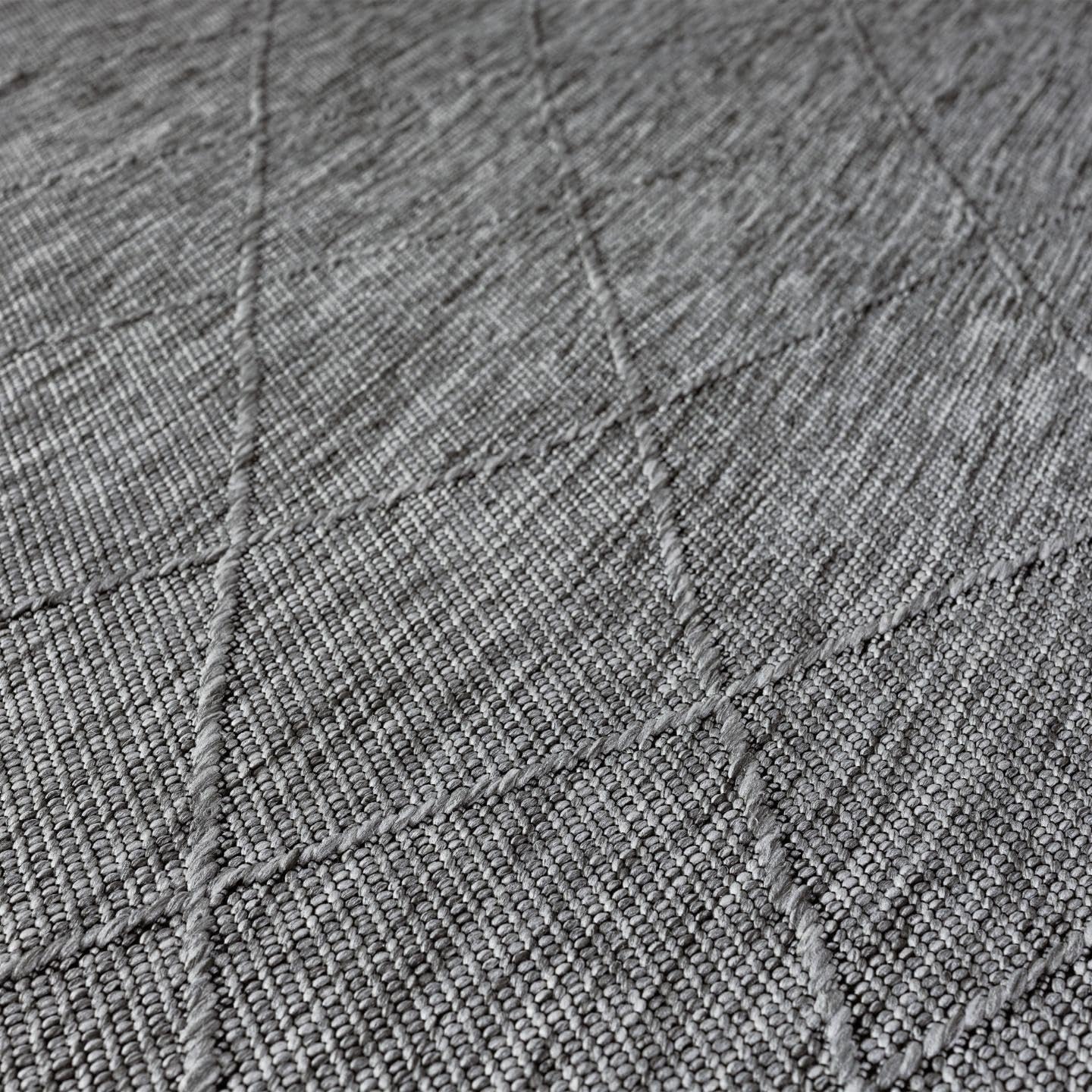 LUXE WEAVERS Non-Slip Washable Outdoor Gray 8x10 Area Rug, Modern Textured Geometric Carpet