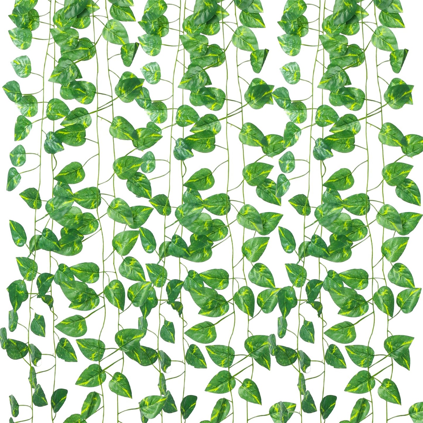 36 Pack Artificial Ivy Garland, 252 Ft Fake Vines Hanging Plants for Room Decor, 72 Leaves Aesthetic Faux Greenery Garland Pothos Leaf with Strengthened Joint Prevent Leaves Falling Off for Wall Decor