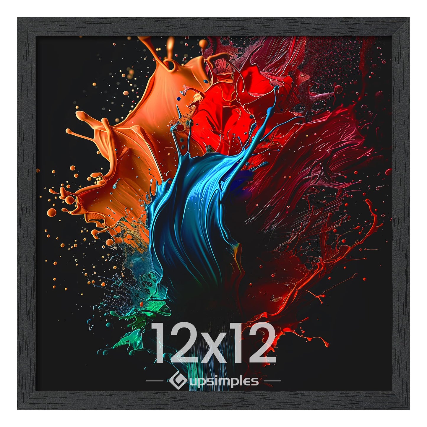 upsimples 12x12 Picture Frame, Wall Gallery Square Frames with Engineered Wood, Black 1 Pack
