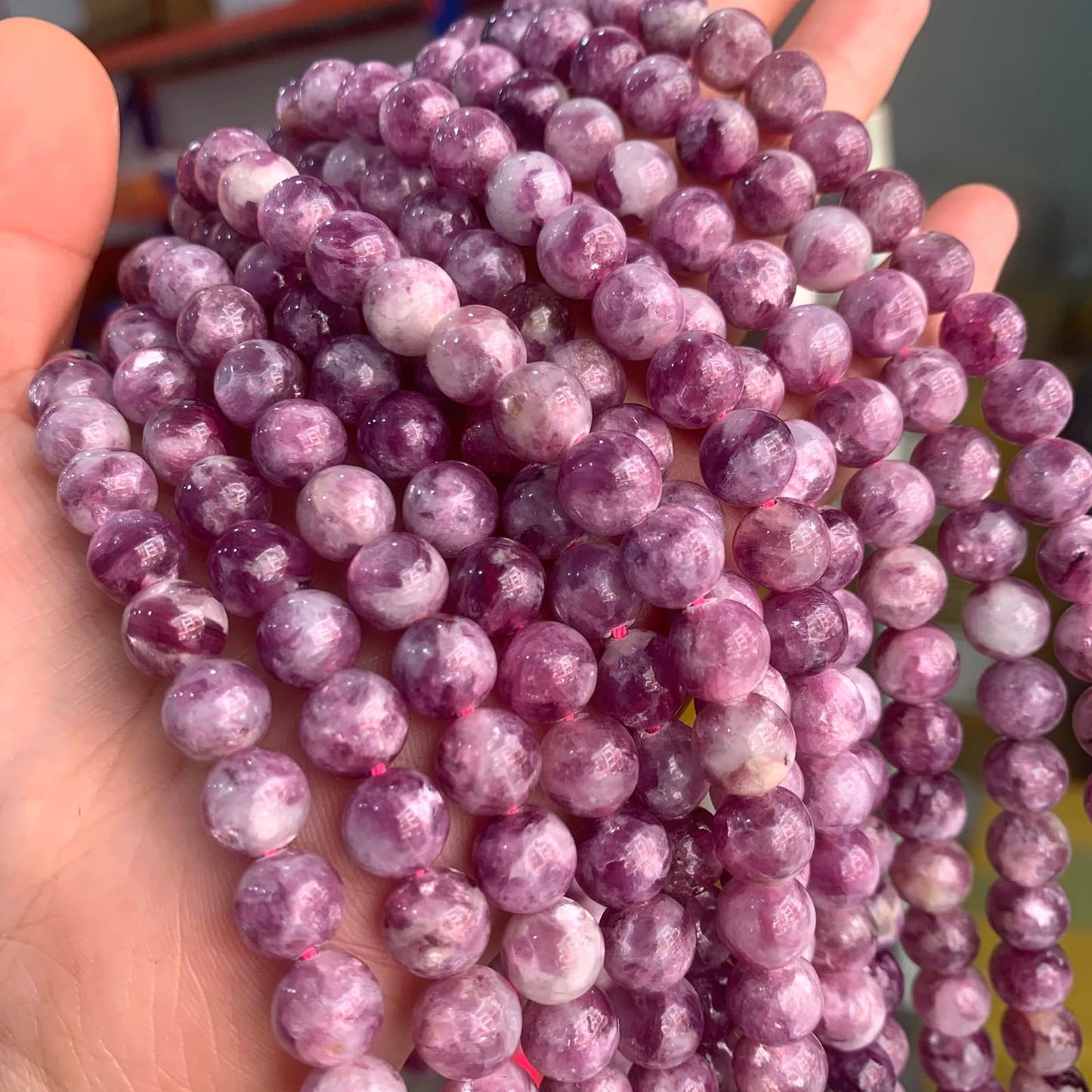 38PCS 10MM Natural Stone Purple Emerald Beads Round Loose Beads for Jewelry Making DIY Bracelet Necklace Accessories 15"