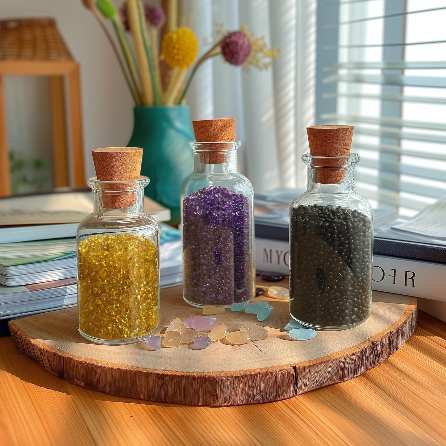 T4U Fish Tank Gravel 2 LB, Tumbled Small Rocks for Aquarium, Glass Beads for Vases, Succulent Rocks for Plants, Aquarium Gravel Decorative Pebbles for Terrarium Crafts Vase Filler, Purple