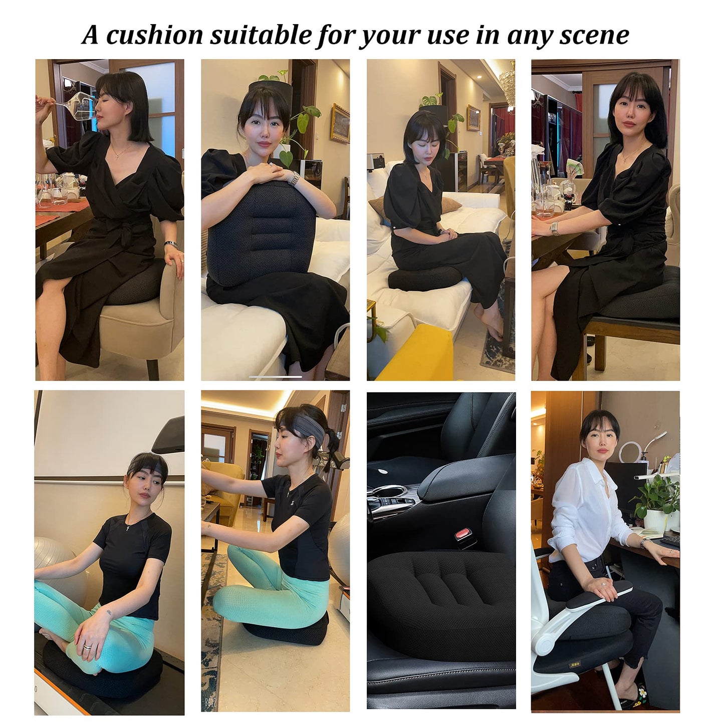 Seat Cushions for Office Chairs, Desk Chair Cushion for Long Sitting, Office Chair Pad Sitting Seat Pillow for Office Chair, Trucks,Car, Home,Wheelchair, Angle Lift Seat Cushion