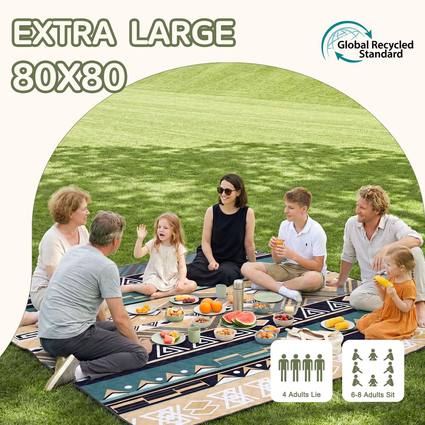 Genovega Waterproof Picnic Blanket Outdoor Camping Beach Mat Rug Extra Large Foldable Car Essential Roadtrip Gadget Accessories Glamping Gear Must Haves Hiking Stuff Backpacking