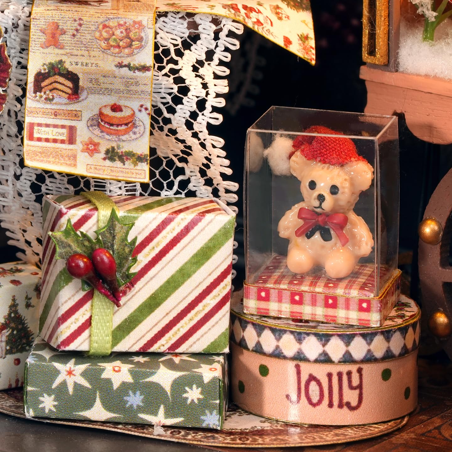 DIY Miniature Christmas House Kit Joyful Gatherings Creative Dollhouse Building Set Holiday Home Decor Craft for Adults