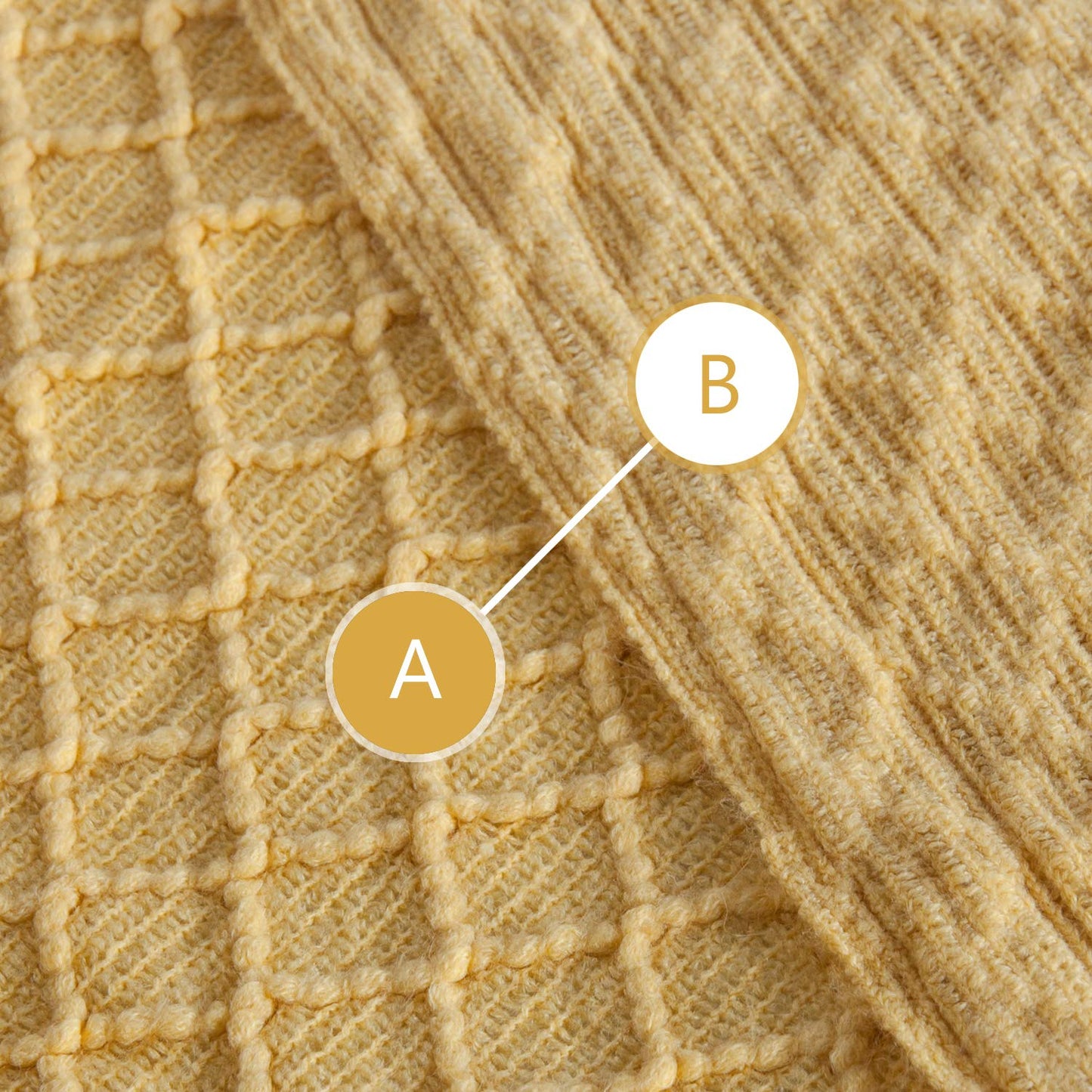NTBAY Acrylic Knitted Throw Blanket, Lightweight and Soft Cozy Decorative Woven Blanket with Tassels for Travel, Couch, Bed, Sofa, 51x67 Inches, Mustard Yellow Checkered