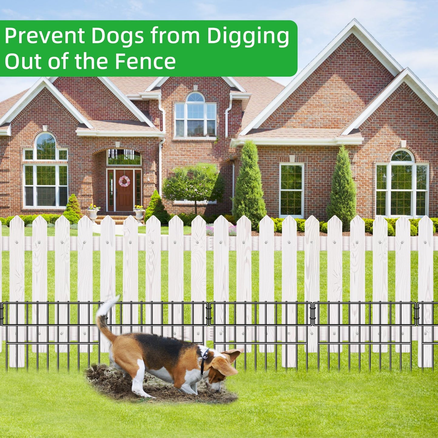 39.5ft(L) X 13in(H) Animal Barrier Fence, 28 Panels No Dig Fence for Dogs, 1.52IN Gap Anti Digging Dog Barrier, Rustproof Metal Garden Edging Border Defense for Outdoor, Yard, Lawn