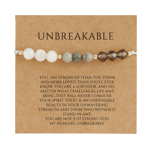 Fezodo Anxiety Relief Bracelet for Women, Unbreakable Stress Relief Bracelet Crystal Healing Inspirational Gift for Her Chistmas Valentines day Birthday Gift for Friends Women Men